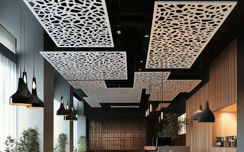 Ceiling Panel Structure Custom Hanging Ceiling Panels | Modern Commercial Ceiling Design ...