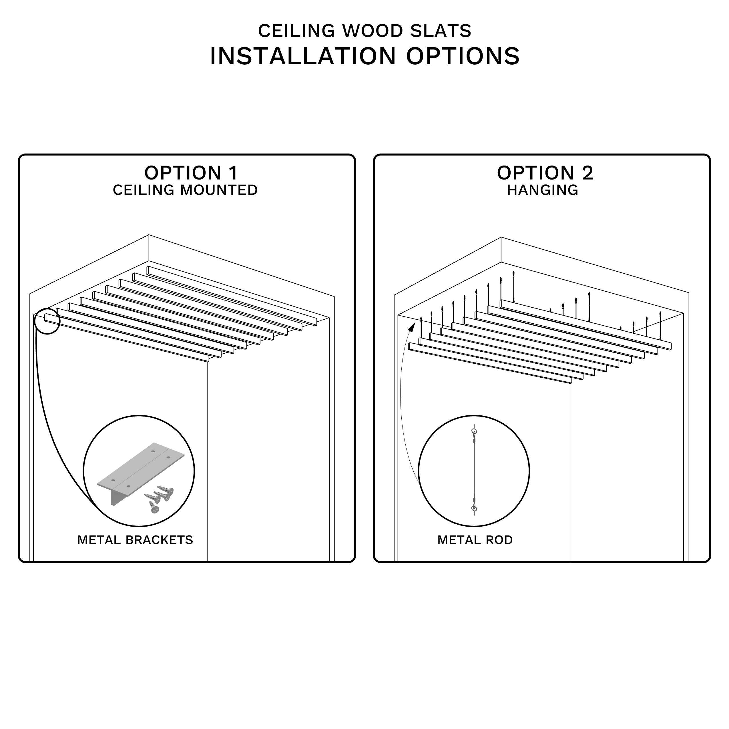 Ceiling-Hung Natural Wood Slat