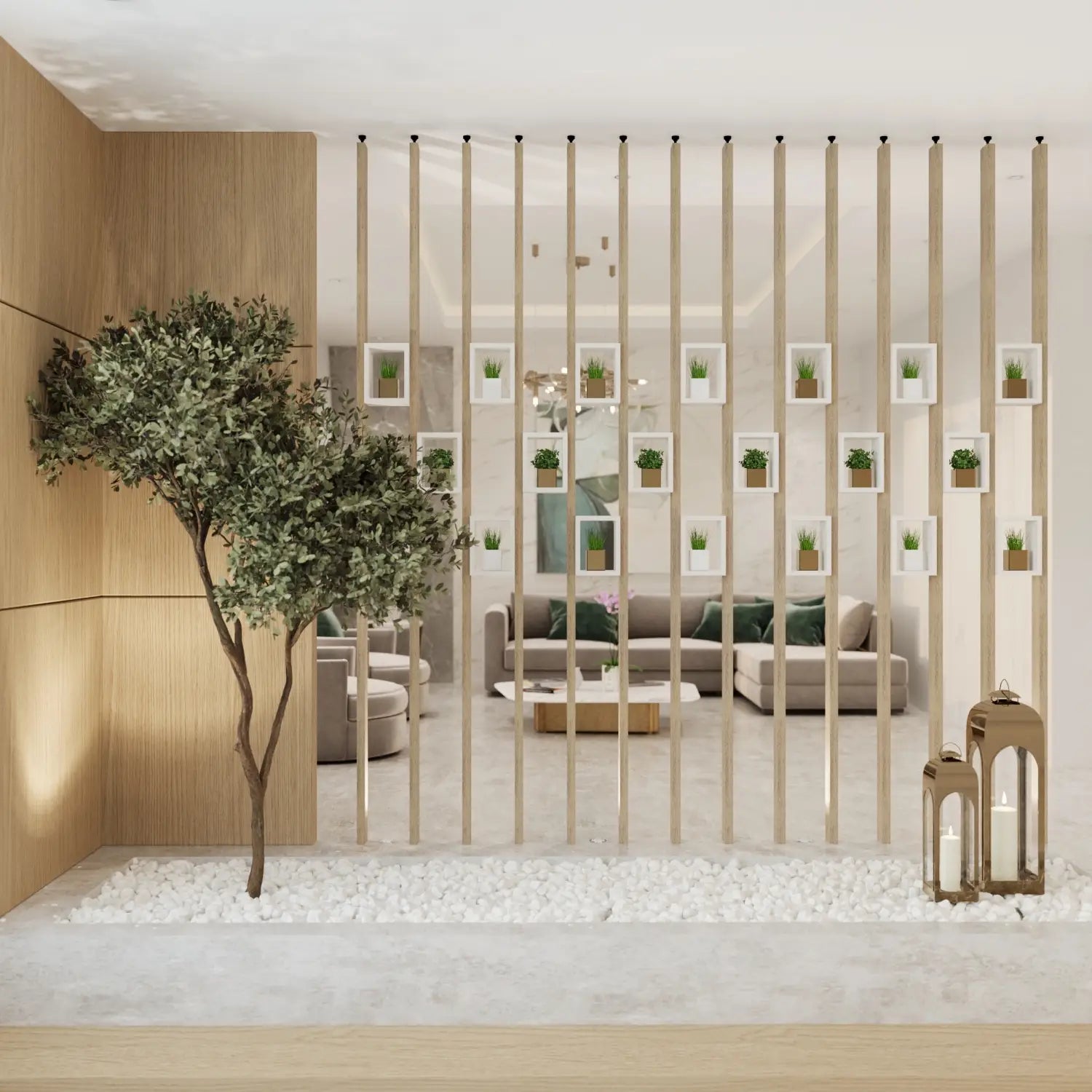 Forma Wall Slat Divider with Insert Shelves