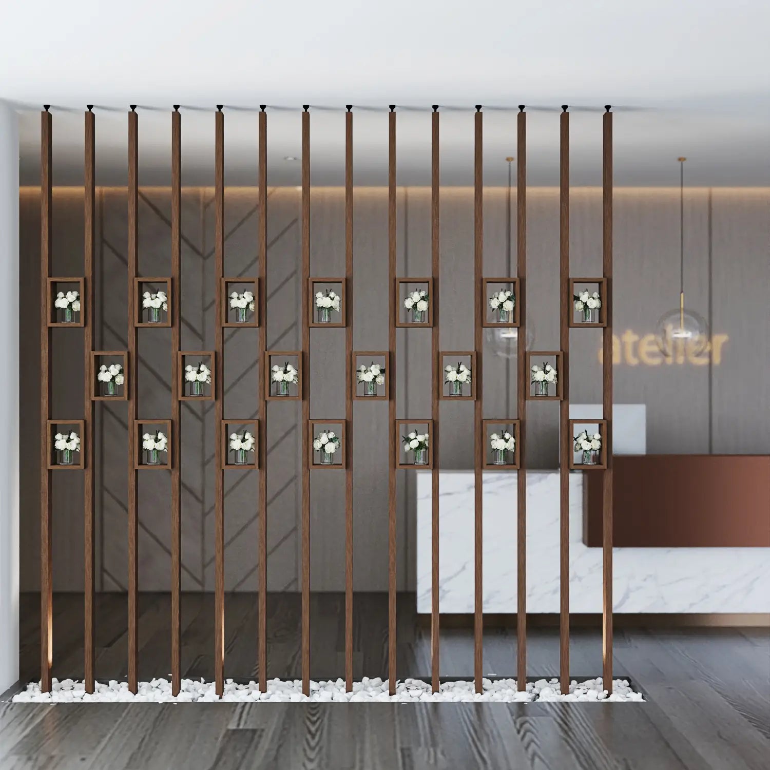 Forma Wall Slat Divider with Insert Shelves