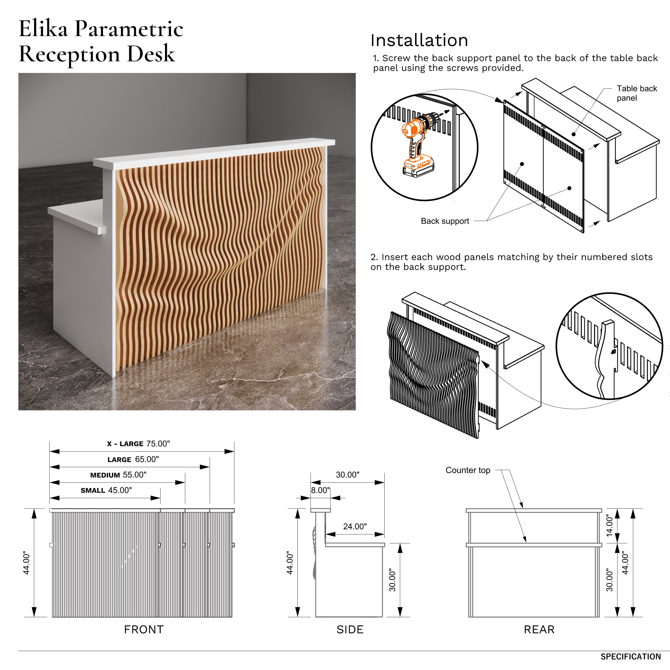 Elika Parametric Reception Desk
