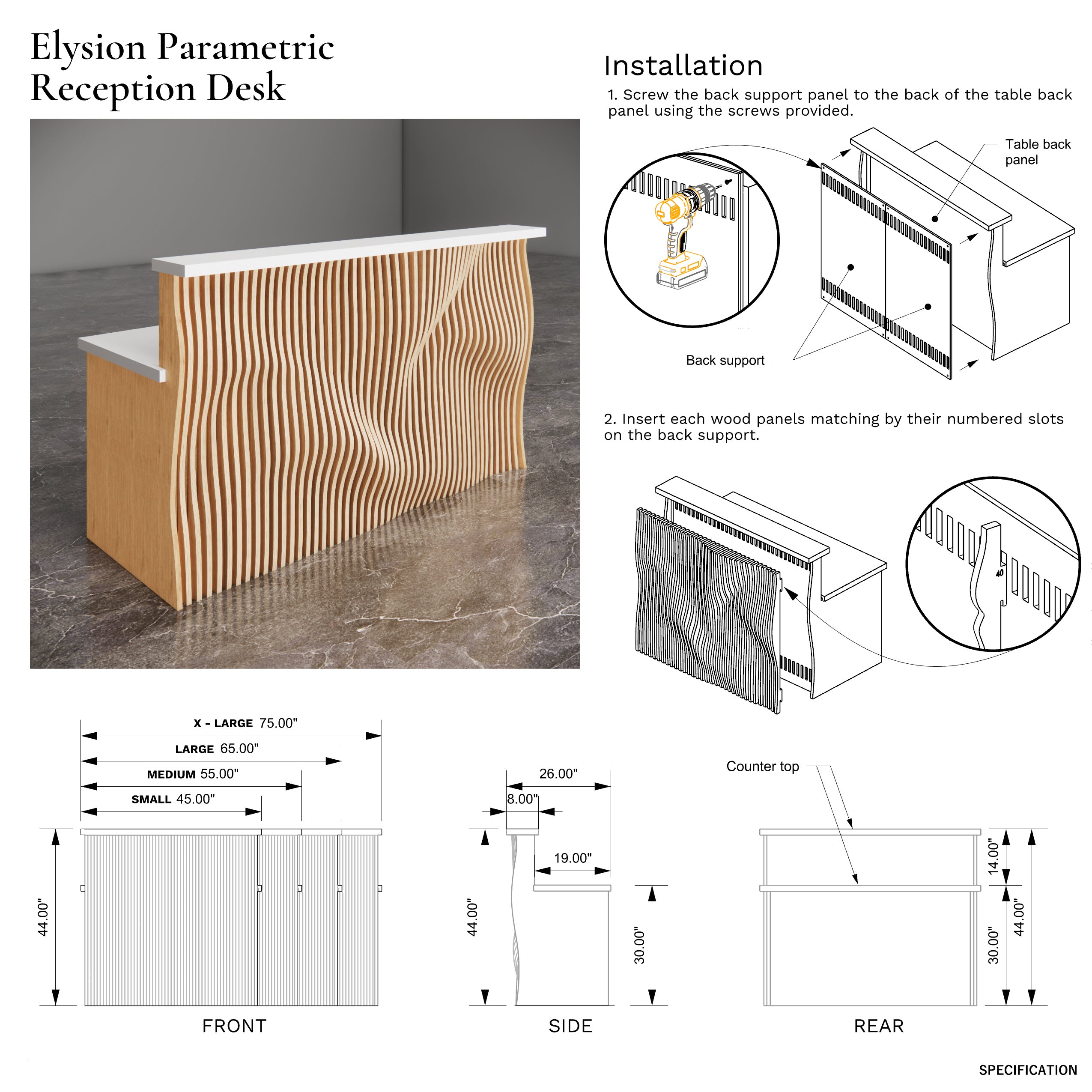 Elysion Parametric Reception Desk