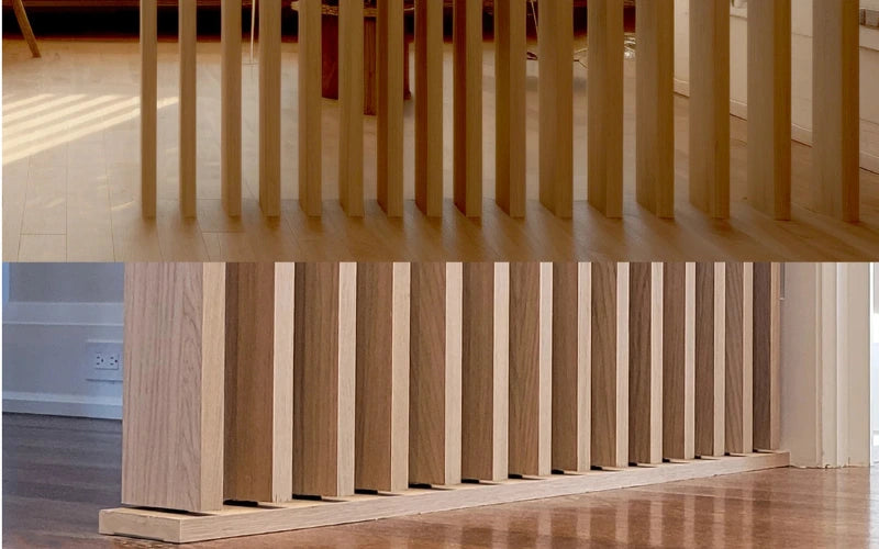 wood slat dividers installation