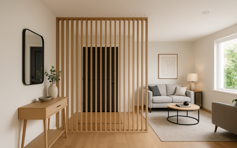 living room divider rotating slats