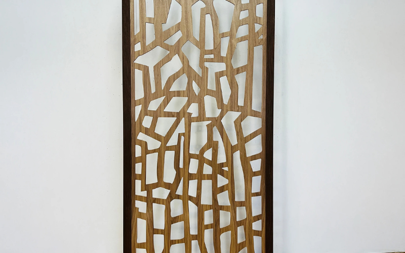 Decorative wall panel with geometric pattern on a white background