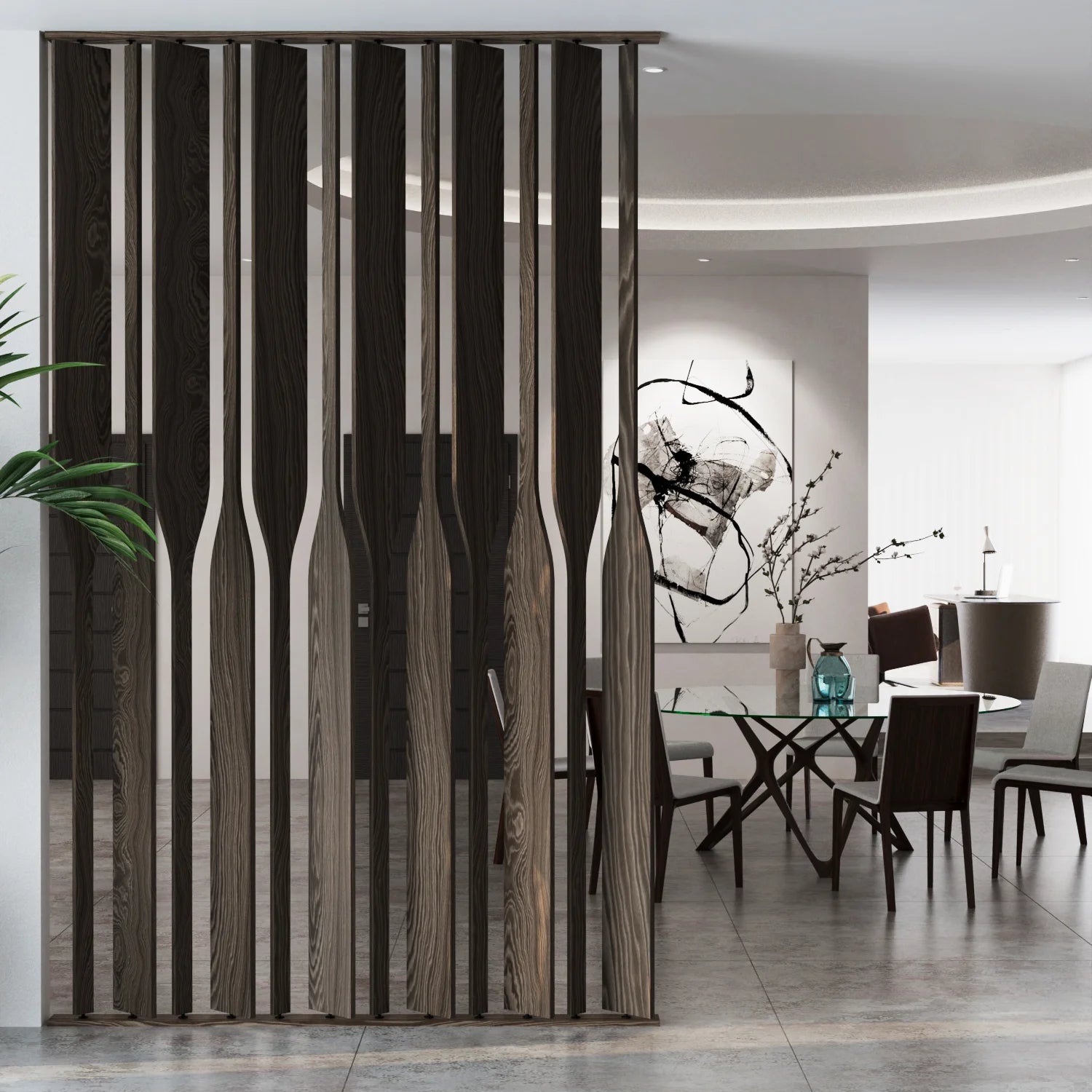 Nilos Rotating Wood Slat Partition with Base