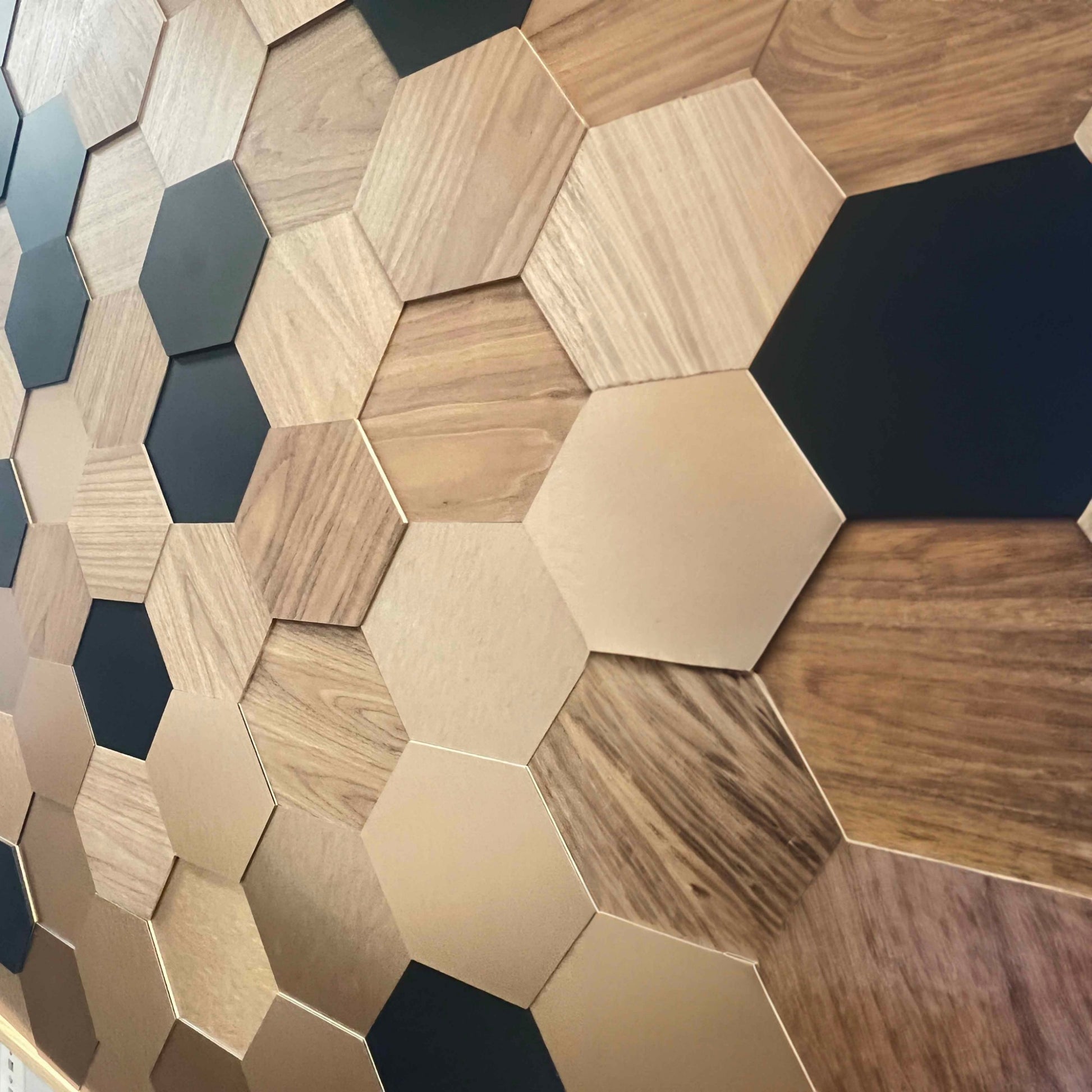 Honeycomb Wooden Hexagon panels, Hexagon Wooden wall art CraftivaArt