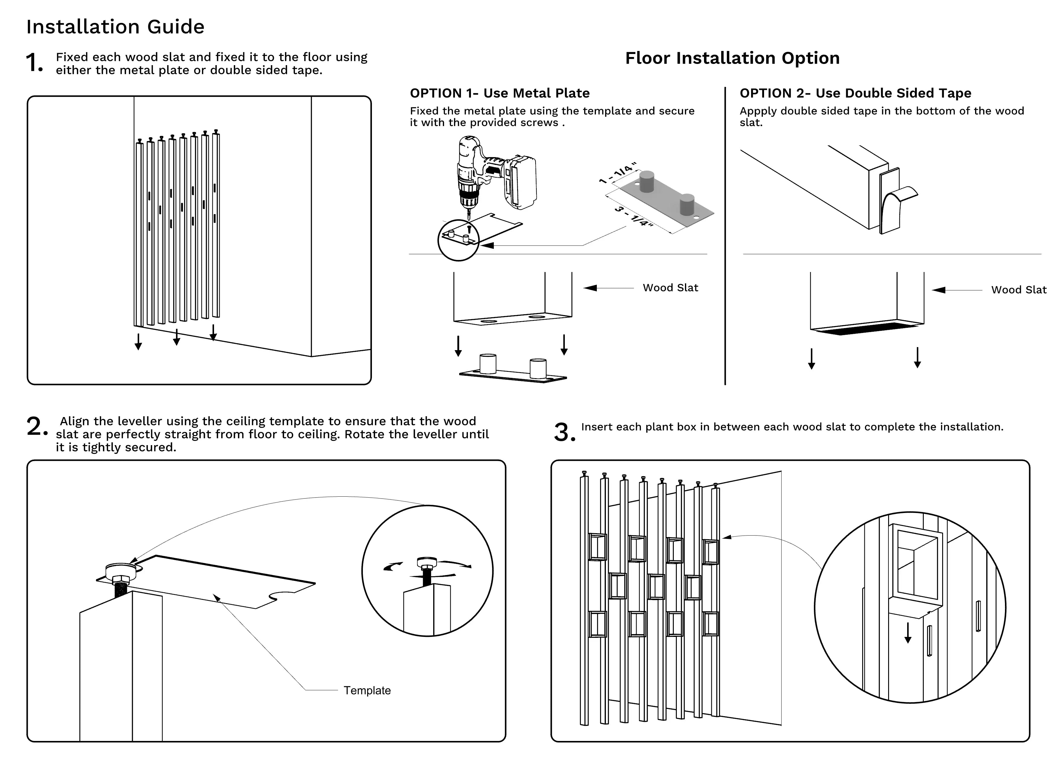 Forma Wall Slat Divider with Insert Shelves