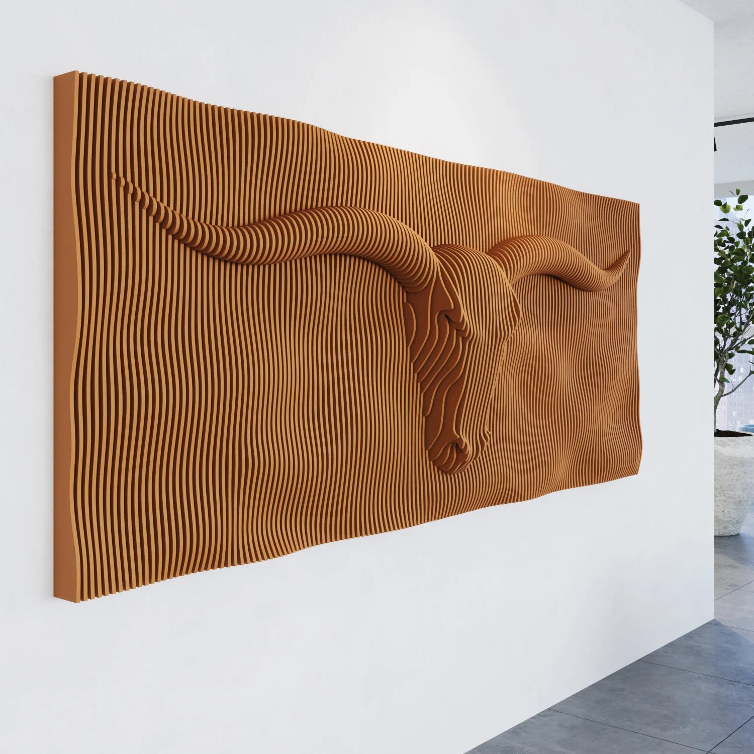 Bull Head 3D Parametric Wall Sculpture