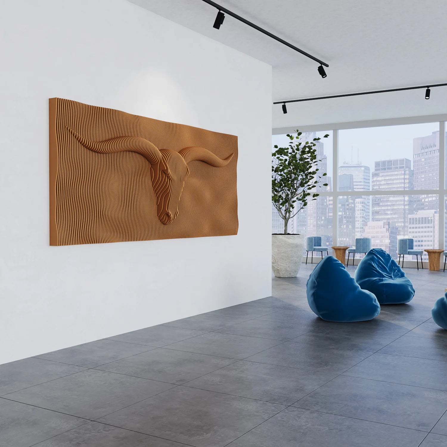 Bull Head 3D Parametric Wall Sculpture