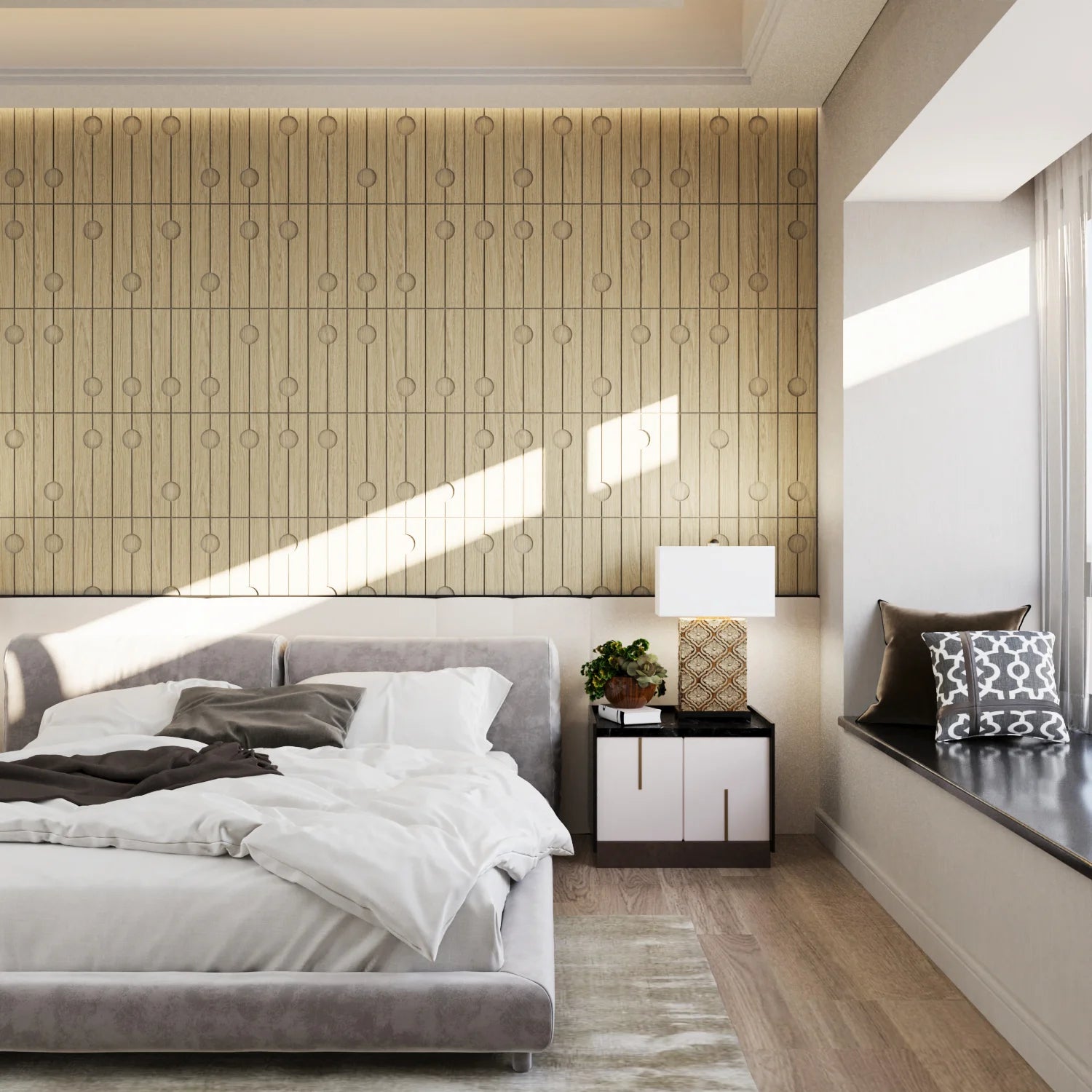 Linon 3D Wooden Wall Tile