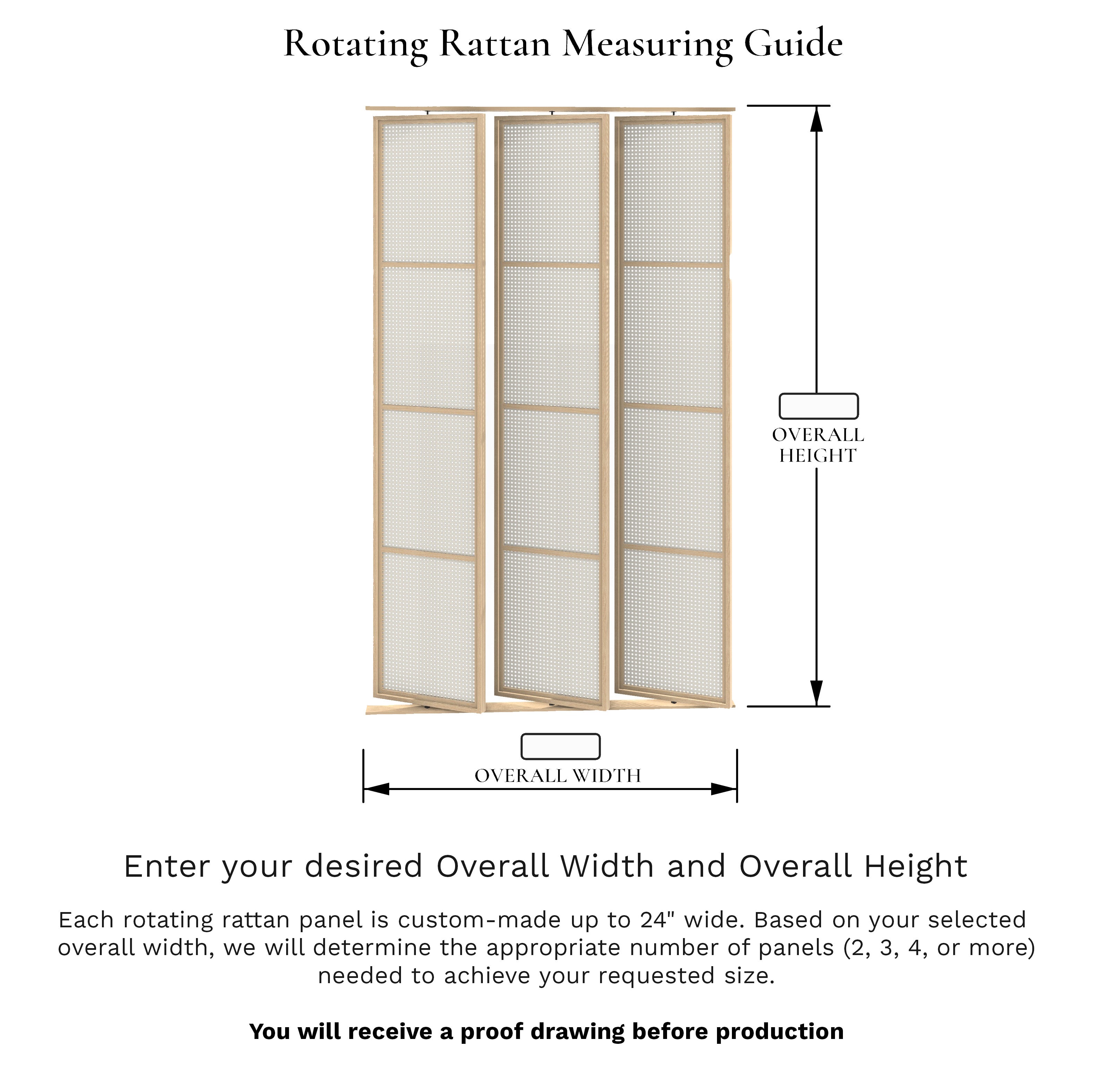 Kavan Rotating Rattan Room Divider with Base