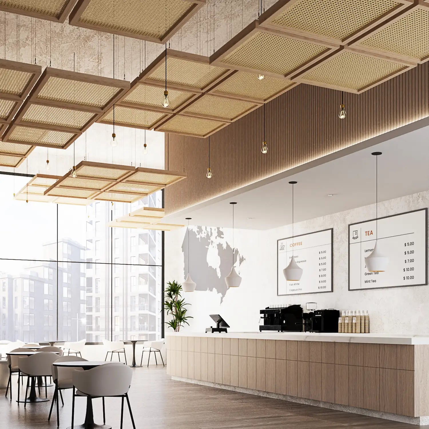 Rattan Drop Ceiling Panels | Solid Wood Frame Design – CraftivaArt