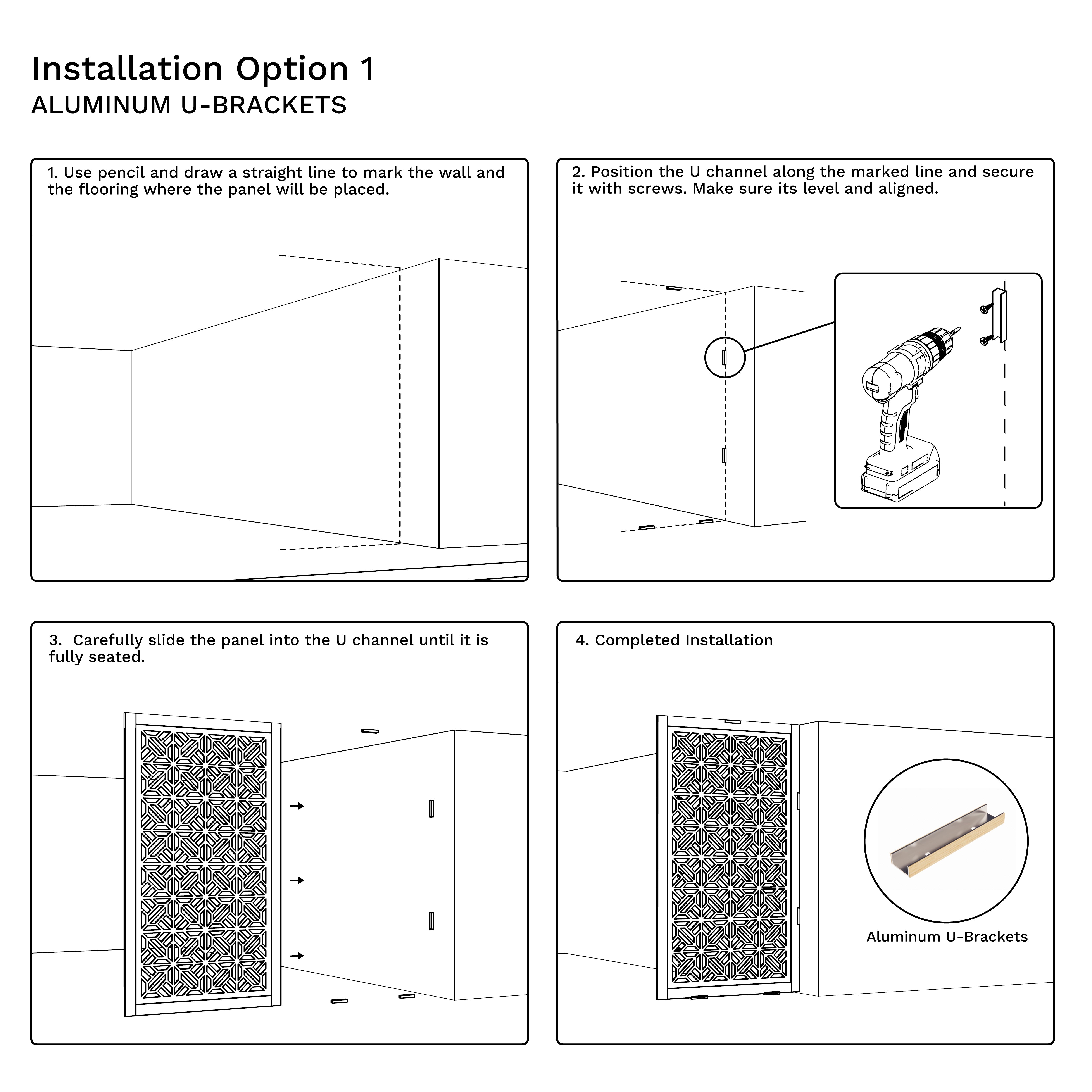Aluminum u-Brackets (x4 per panel)