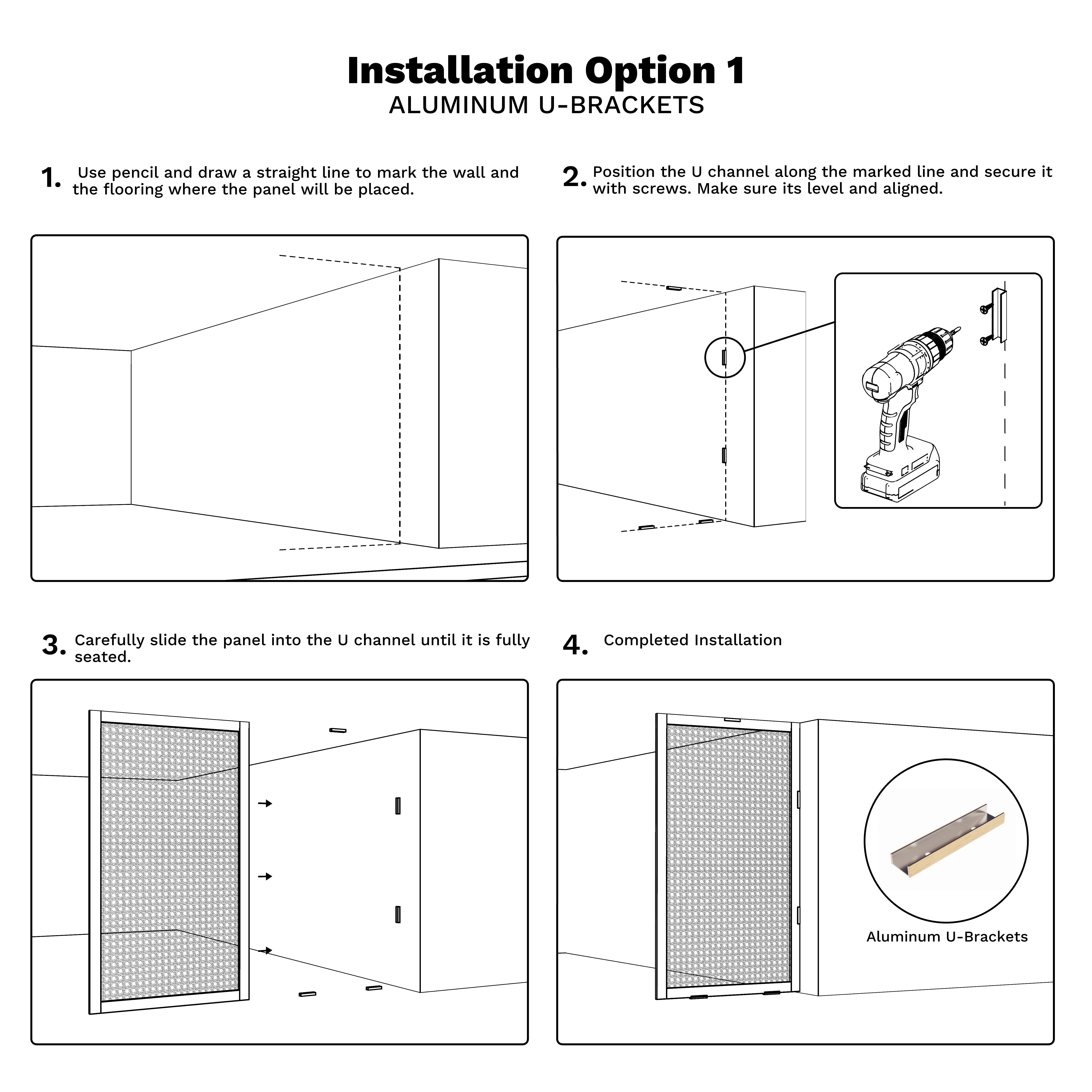 Aluminum u-Brackets (x4 per panel)