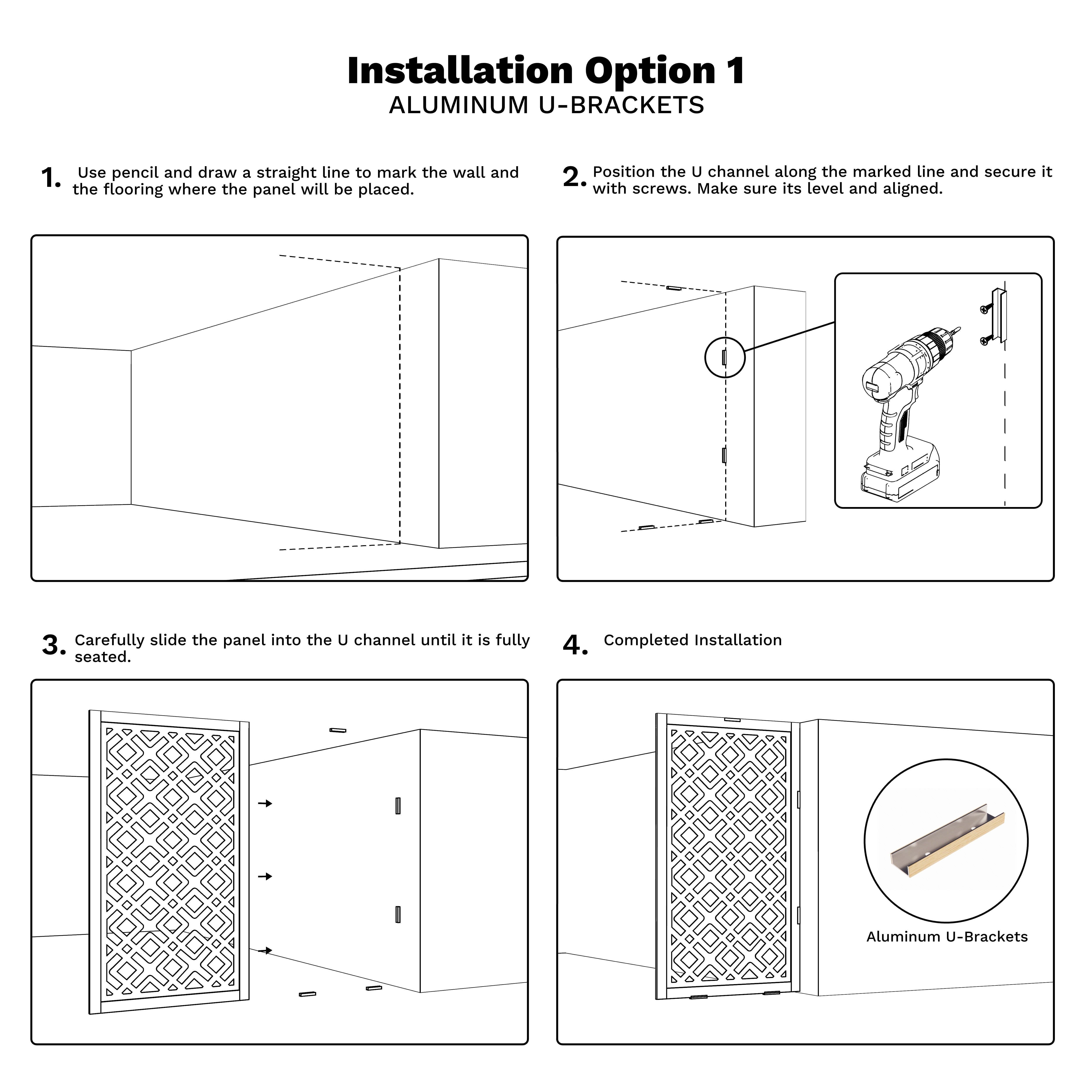 Aluminum u-Brackets (x4 per panel)