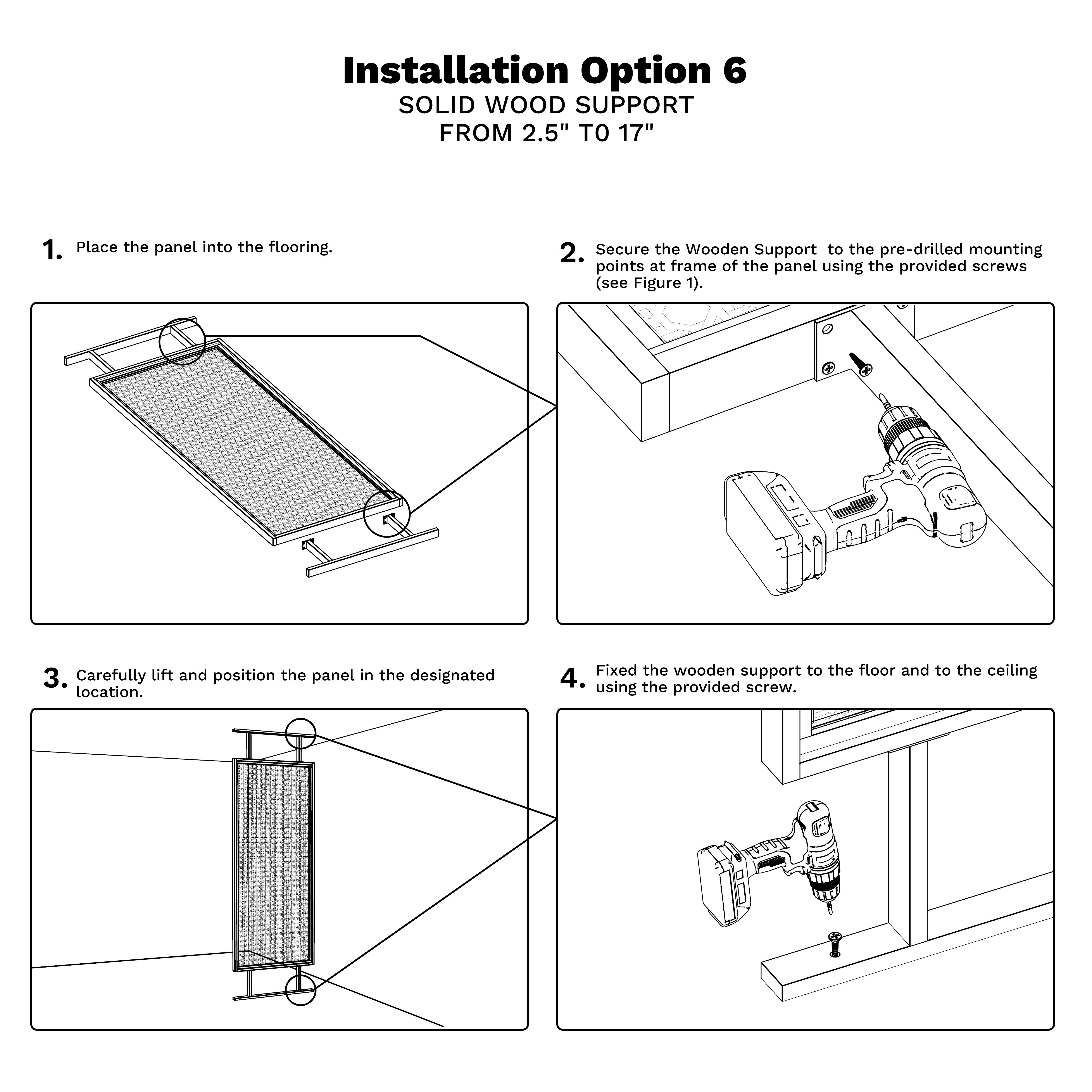 Solid Wood Support (x2per panel)
