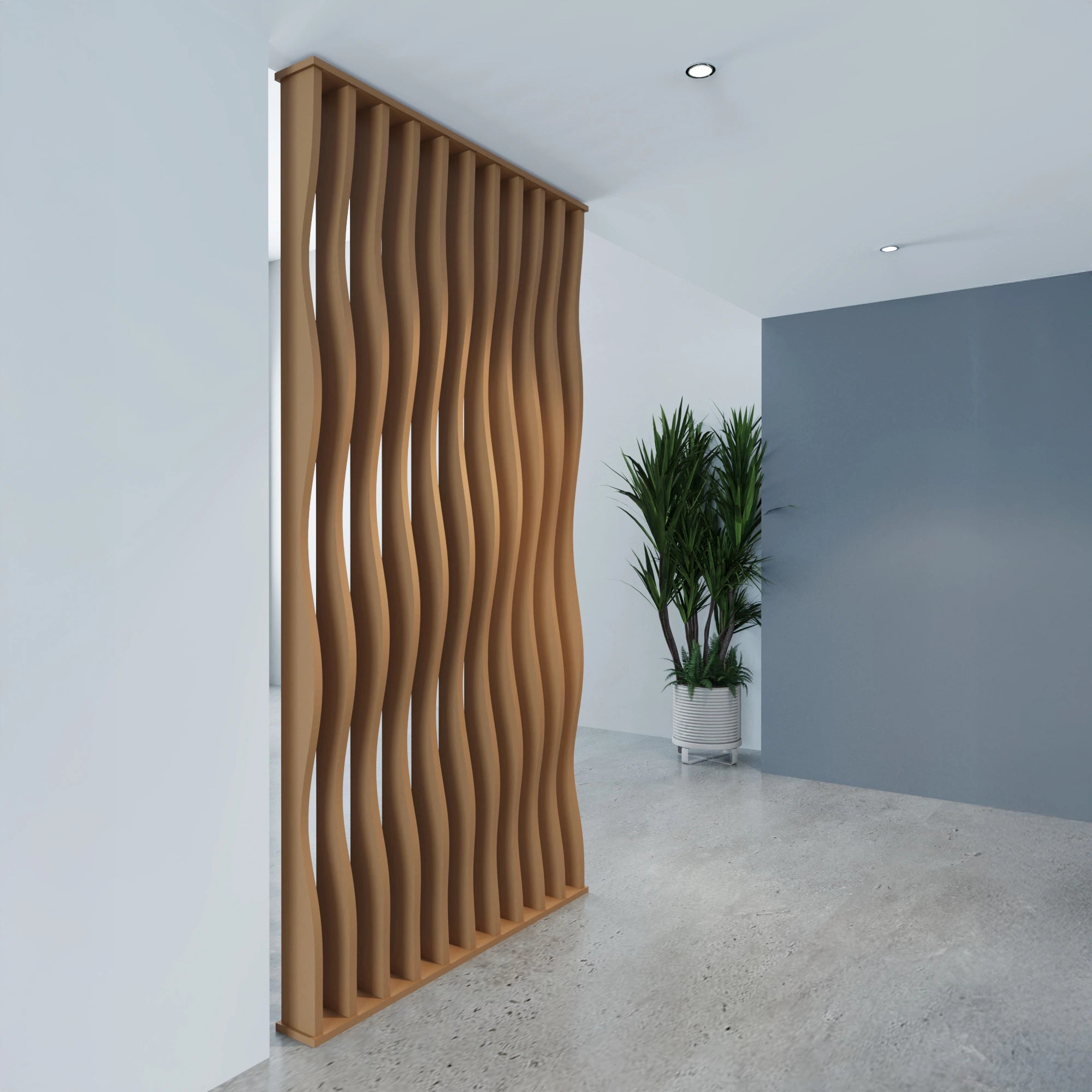 Wavy Slatted Parametric Partition  Room Dividers.