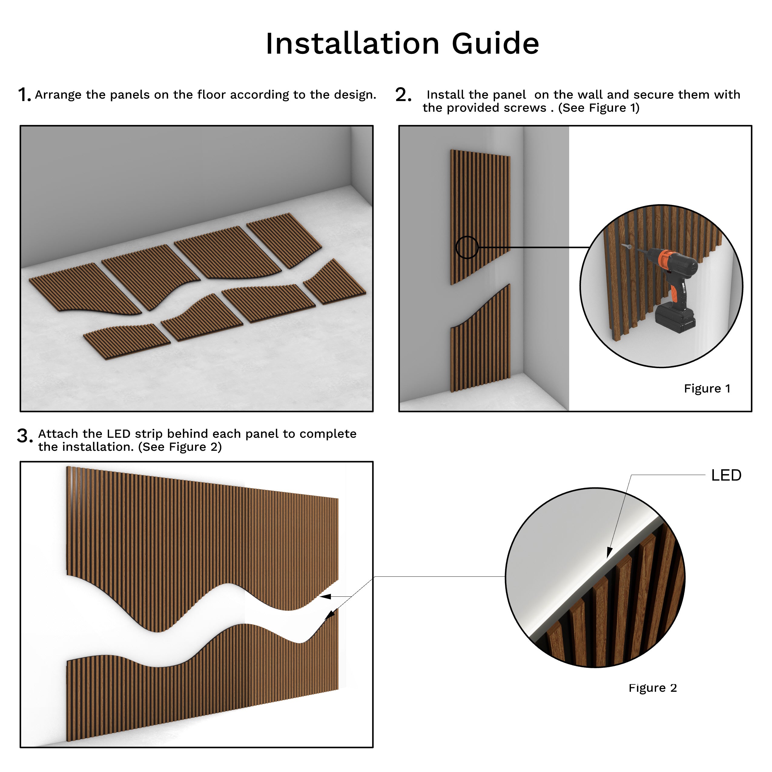 Aras Curve LED Wall Slat Panel