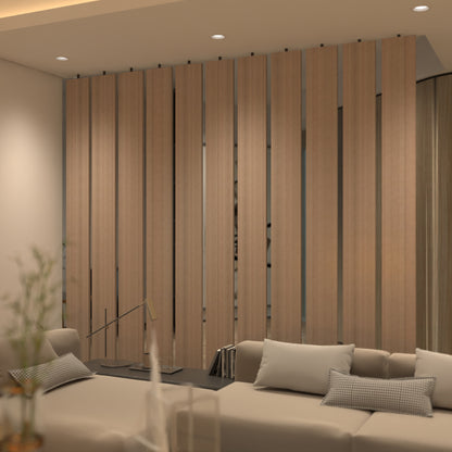 Floor to Ceiling Wood Slat Dividers With Fixed or Rotational Base