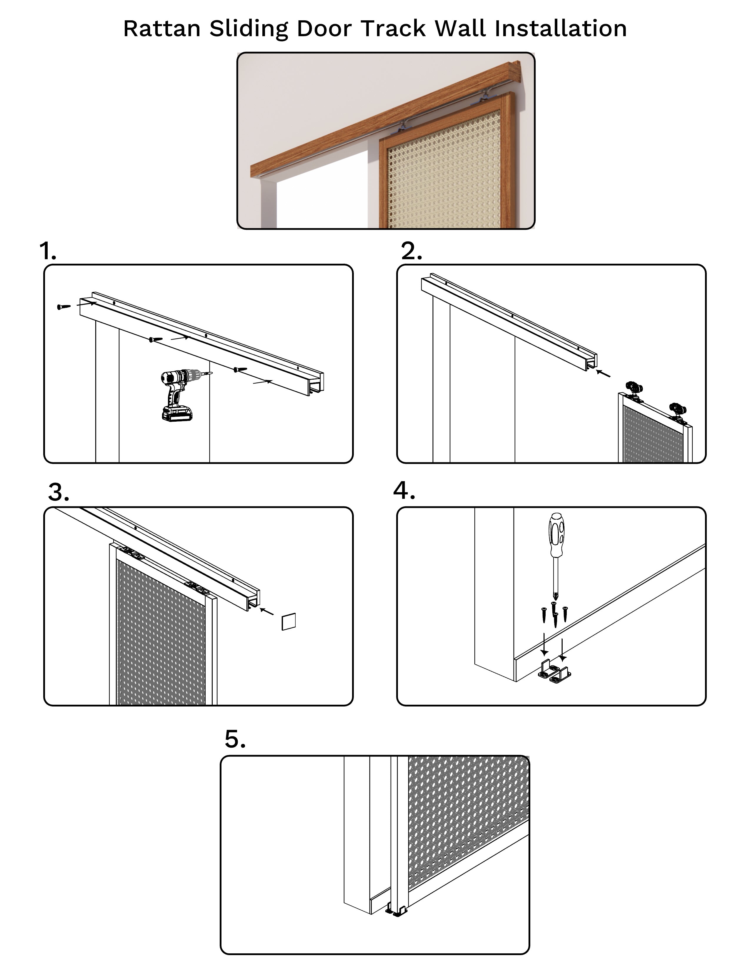Rattan Sliding Barn Door