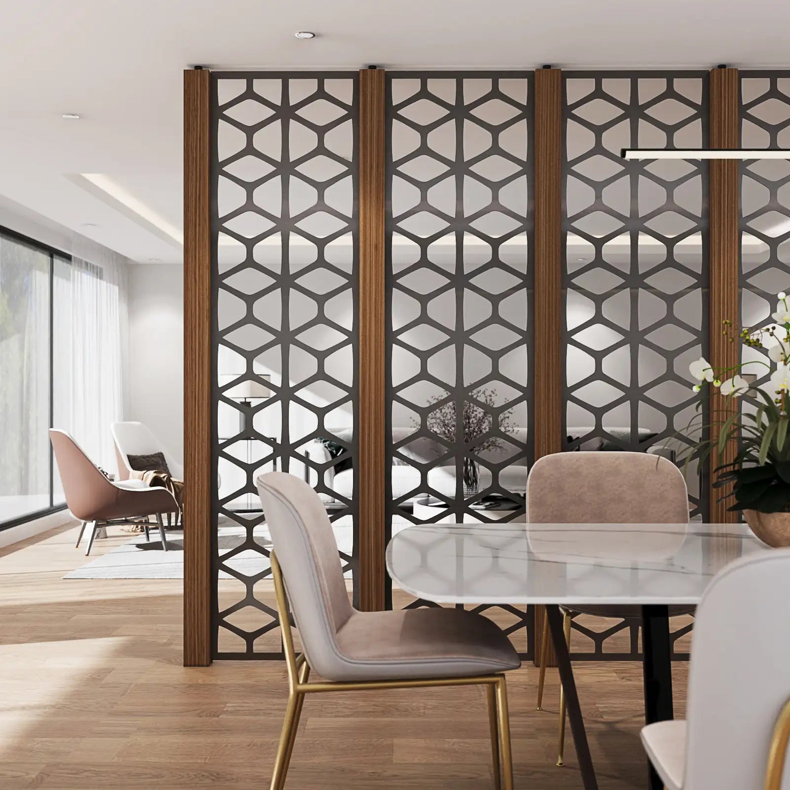 Column Deviders Floor-to-Ceiling Wood Slat Dividers – Fully Rotatable, On Sale ...