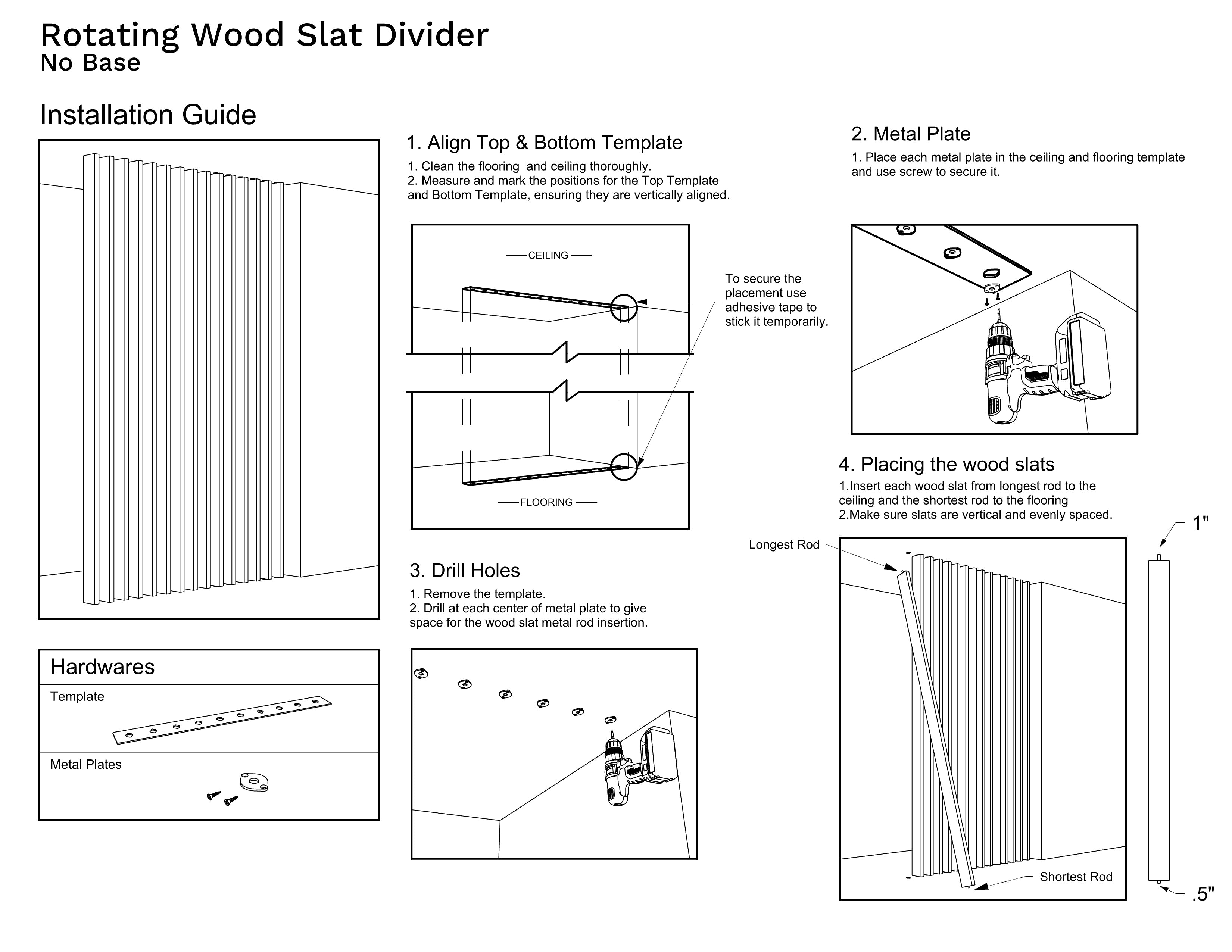 The Rotation Panel Half Wall Wood Slat Dividers – Fully Rotatable – CraftivaArt