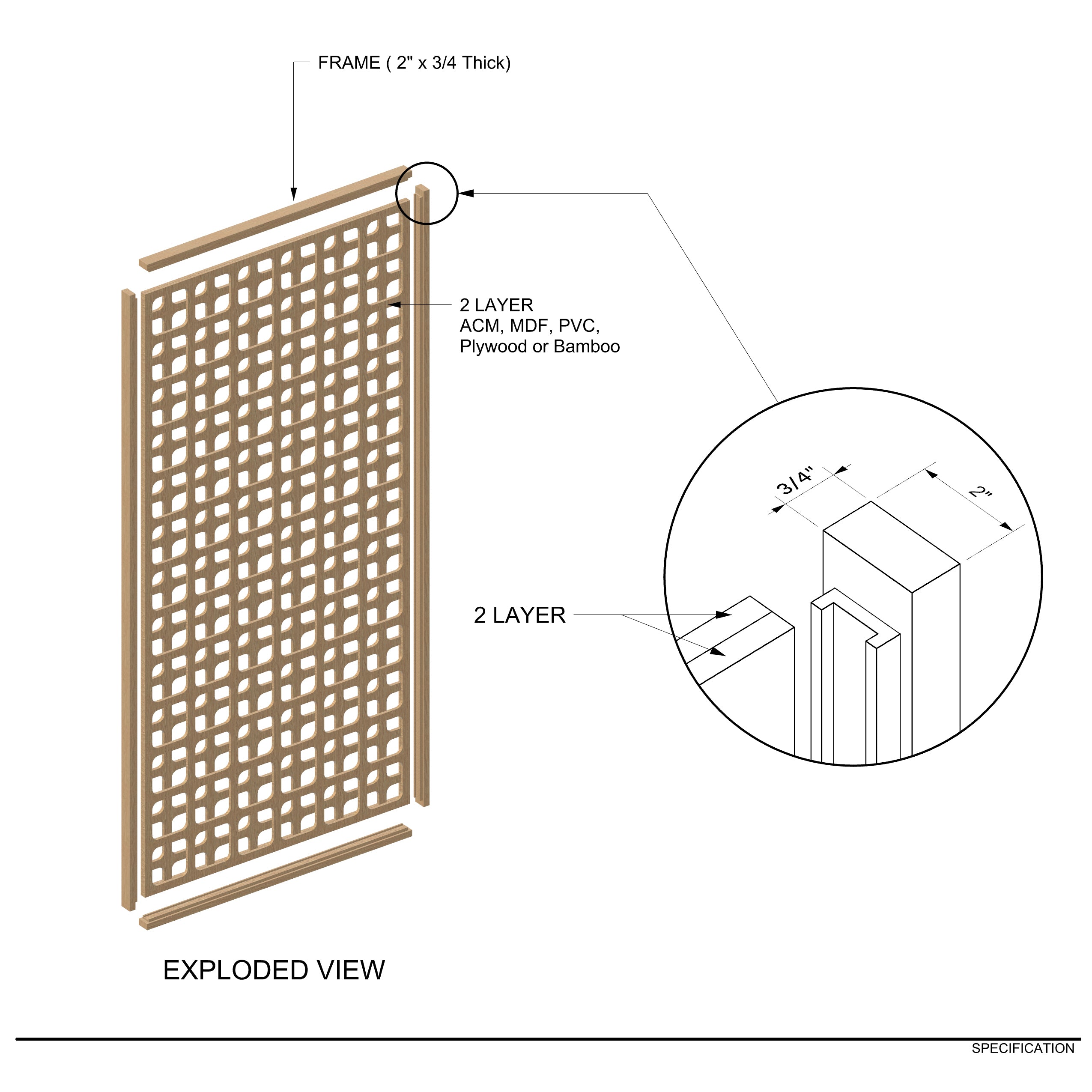 Miro Two-Layer Indoor Privacy Screen