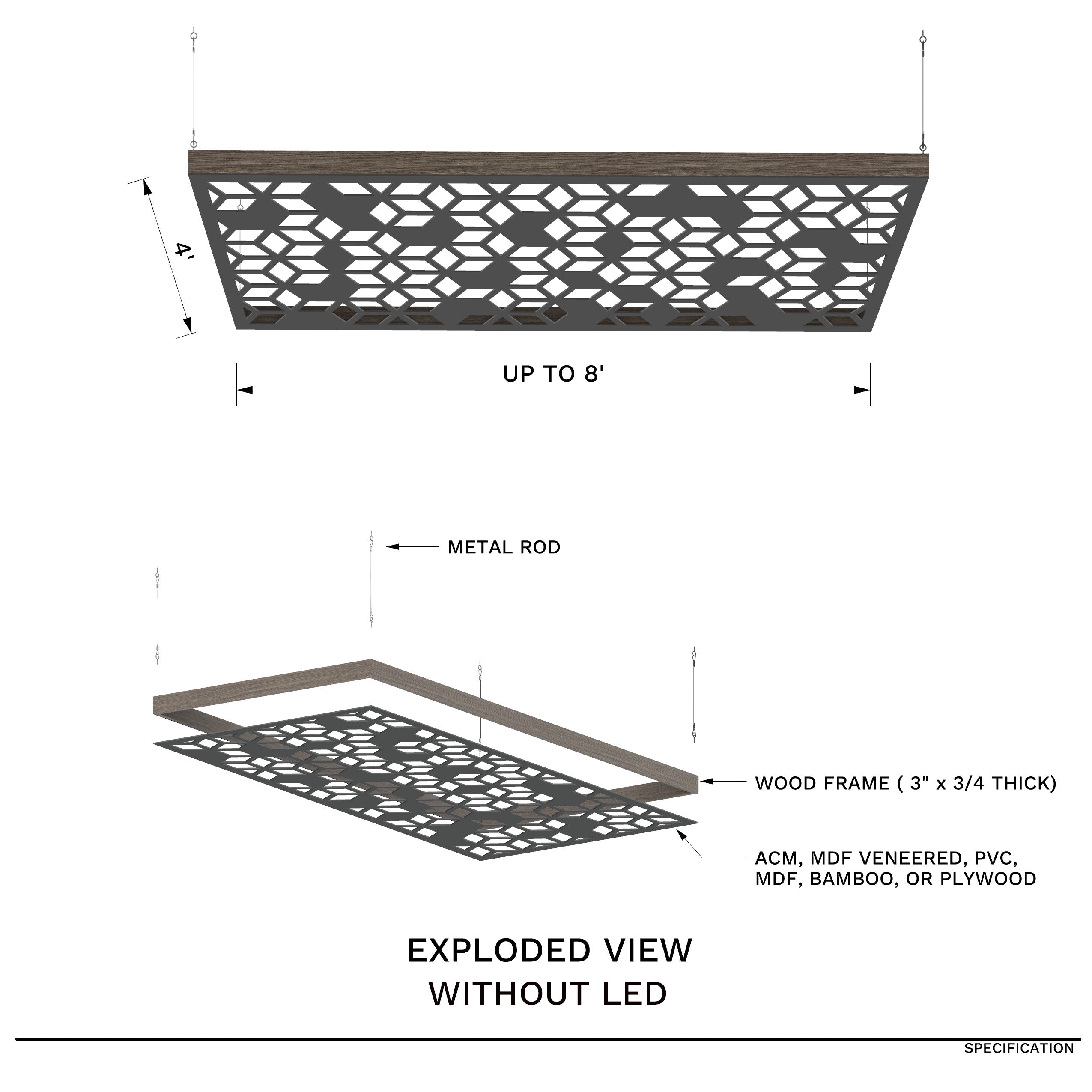 Custom Hanging Ceiling Panels