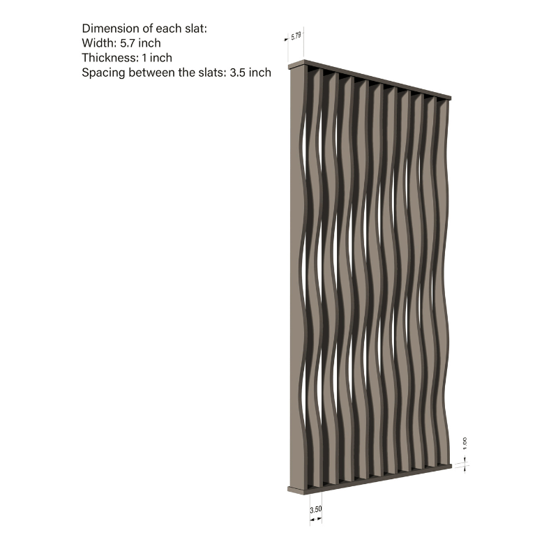 Wavy Slatted Parametric Partition  Room Dividers.