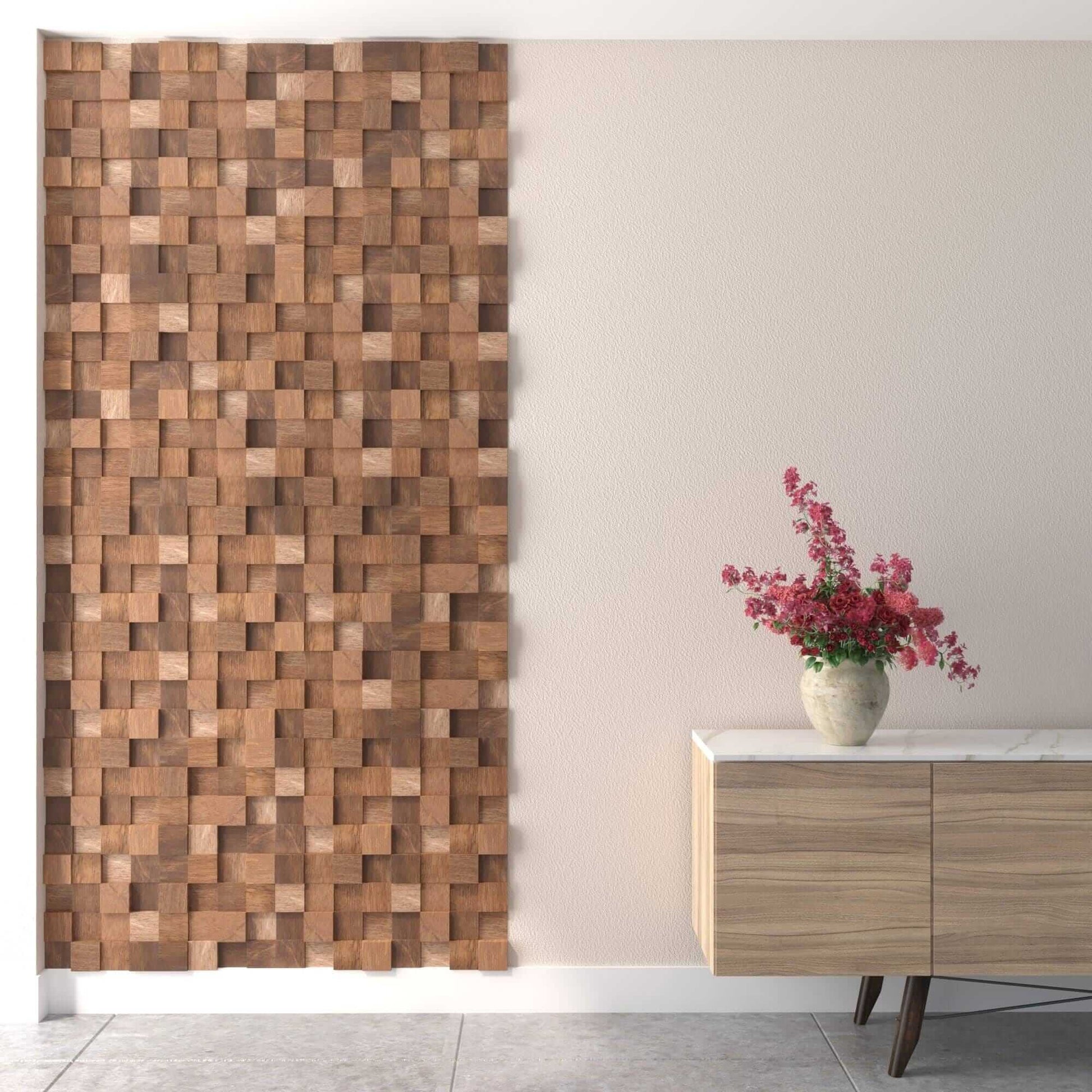 Wooden Cube Panel, Wooden Wall Tiles,3d  Wall Art, 3D Wooden Cube Panel 