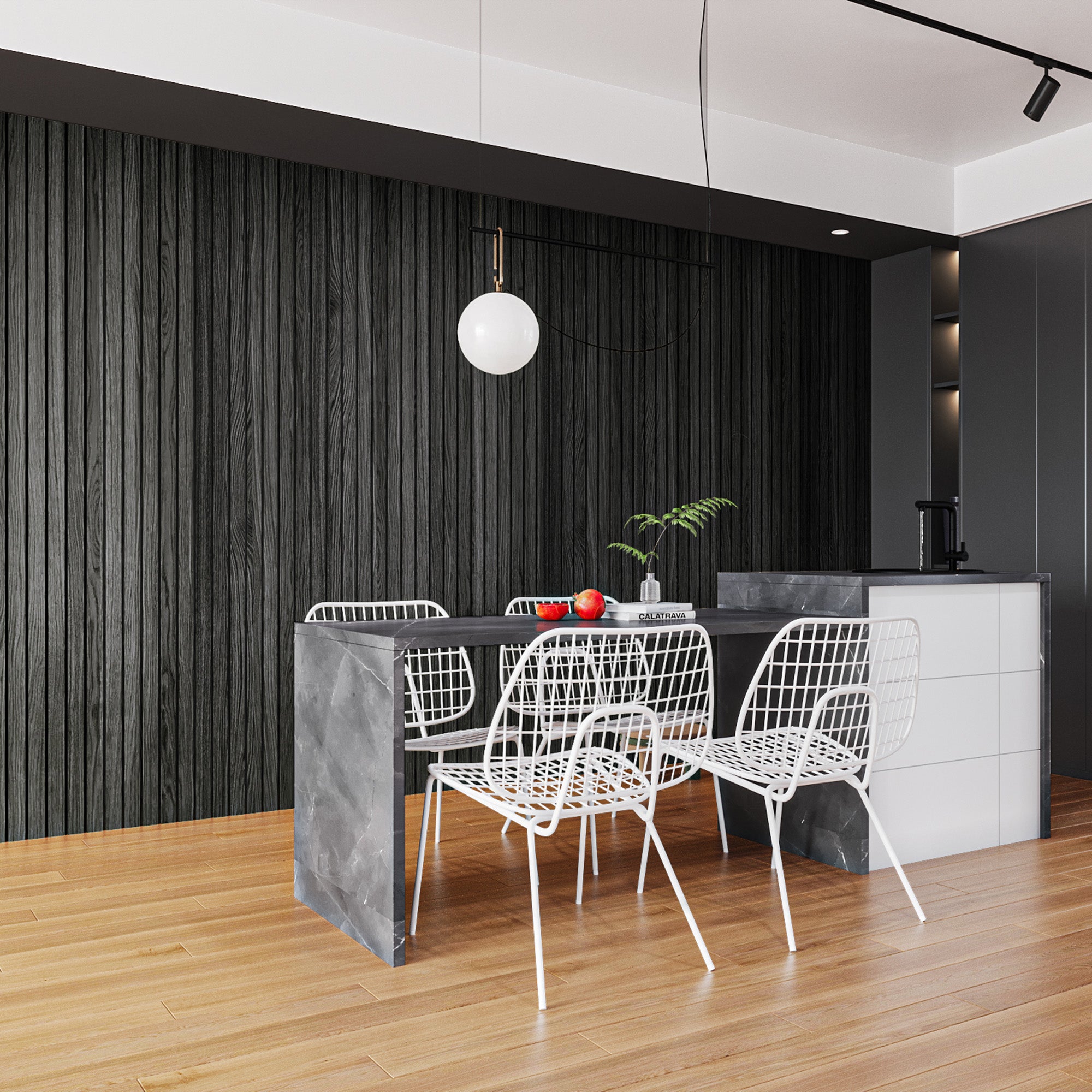 Solid Red Oak Wood Slat Wall Panel