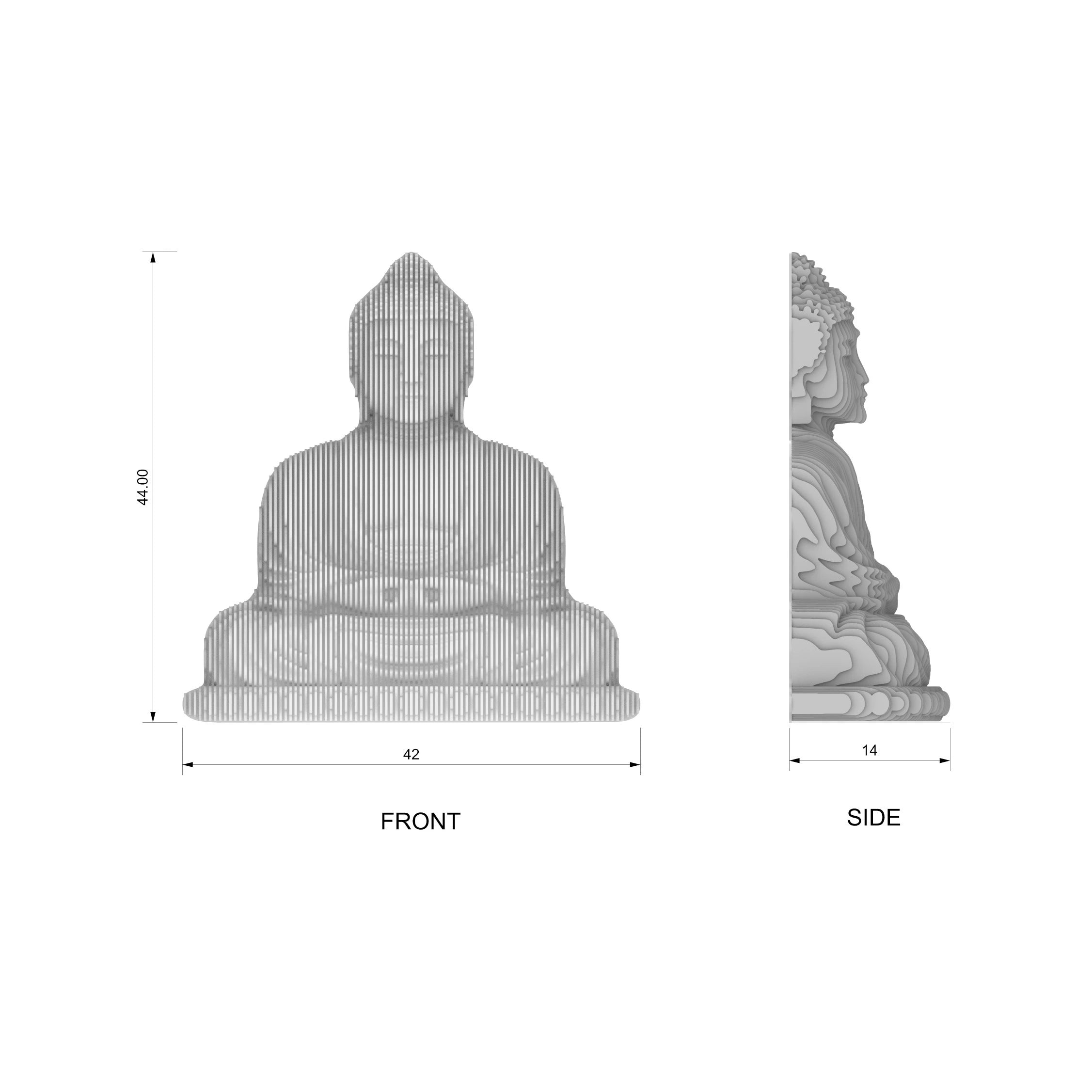 Modern 3D Buddha Wall Sculpture  3D Wall Art.