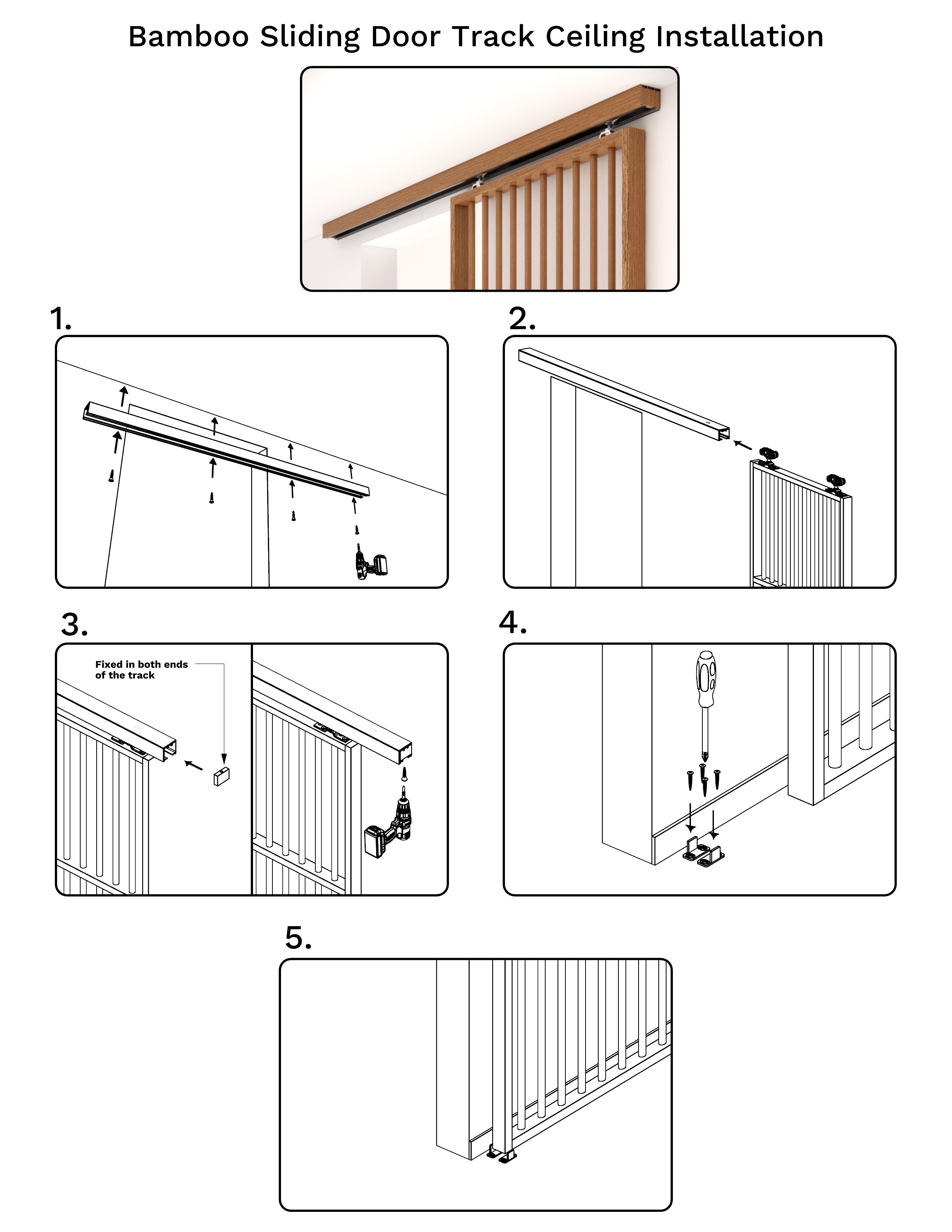 Bamboo Sliding Barn Door
