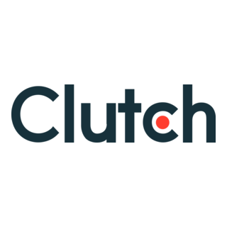Clutch logo with a red dot on a green background