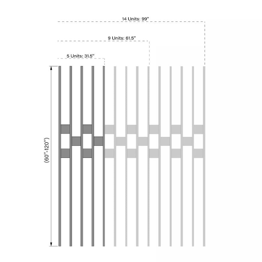 Lino Wall Slat Divider with Planter Box