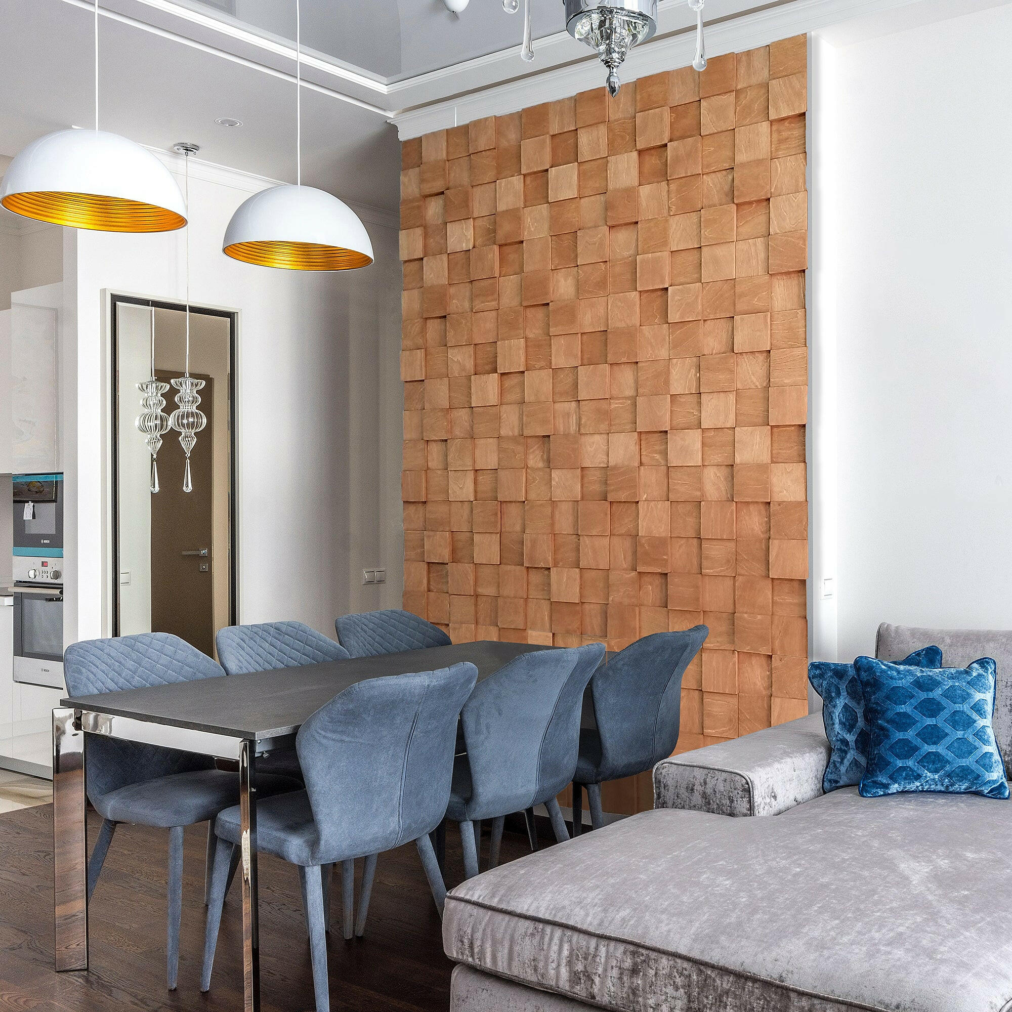 Black Cube Wooden 3D Wall Tiles  3D Wall Panel.