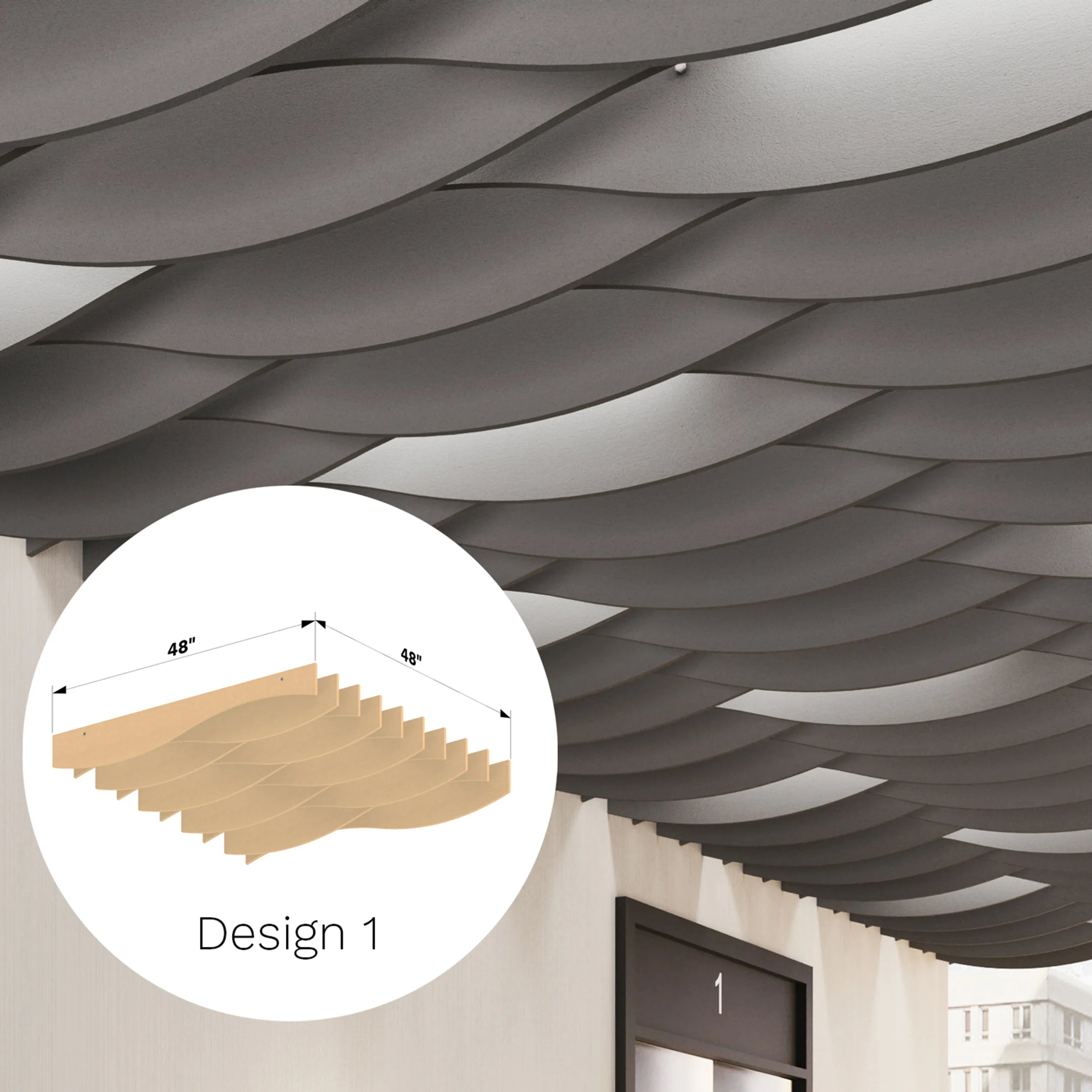 Custom Parametric Wave Ceiling Panels