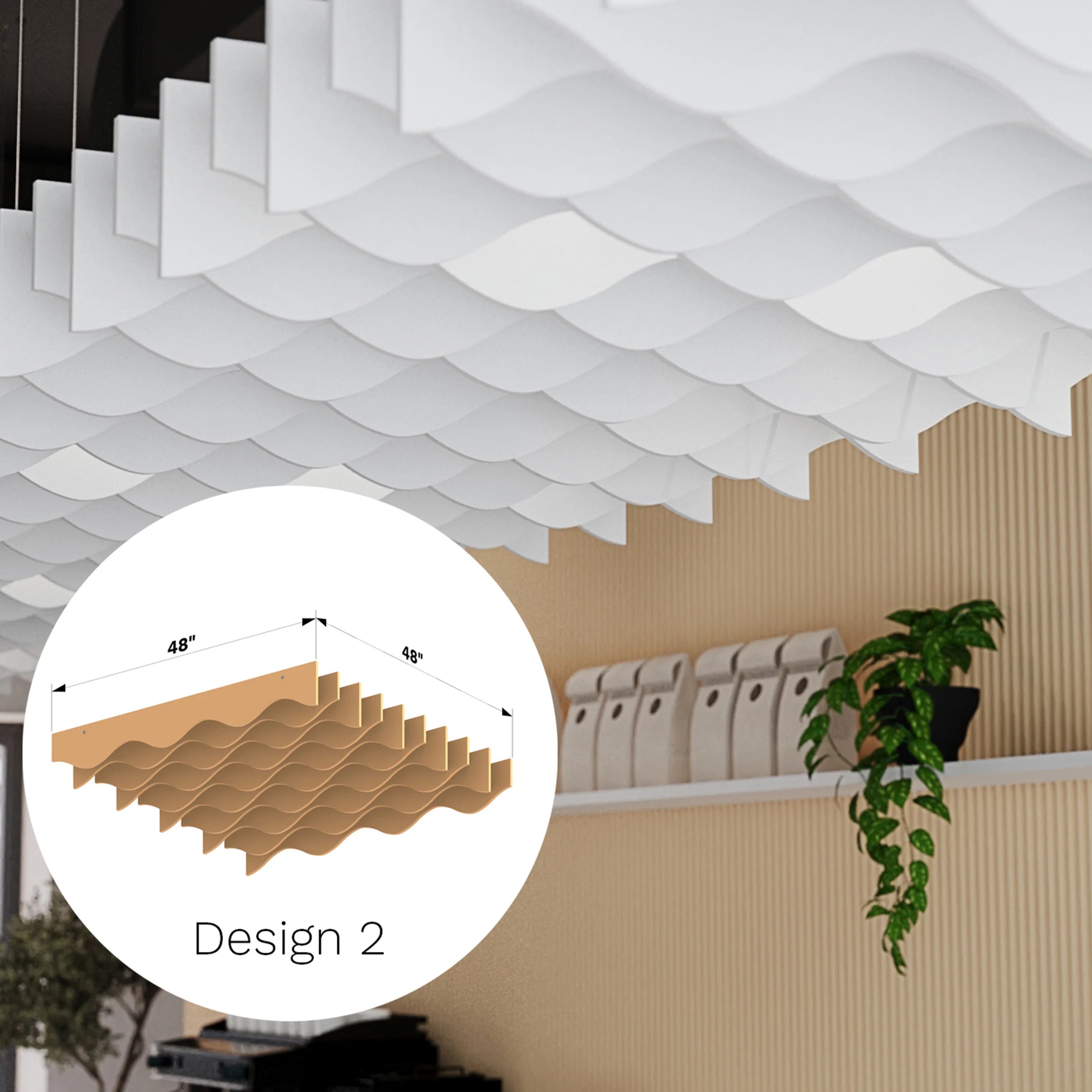Custom Parametric Wave Ceiling Panels