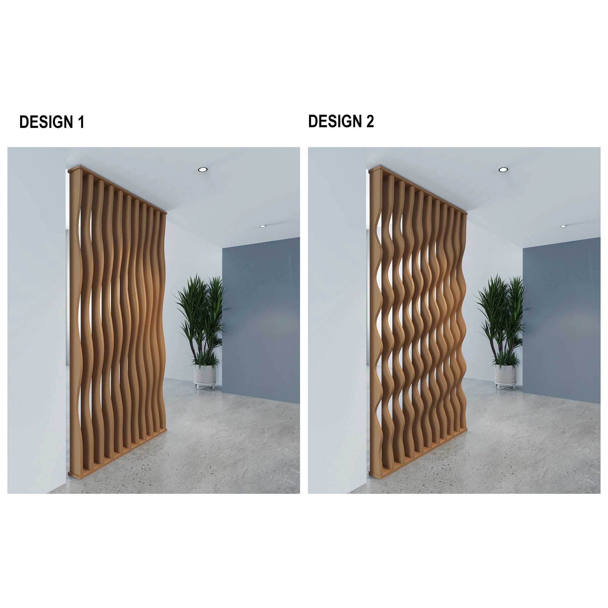 Wavy Slatted Parametric Partition  Room Dividers.