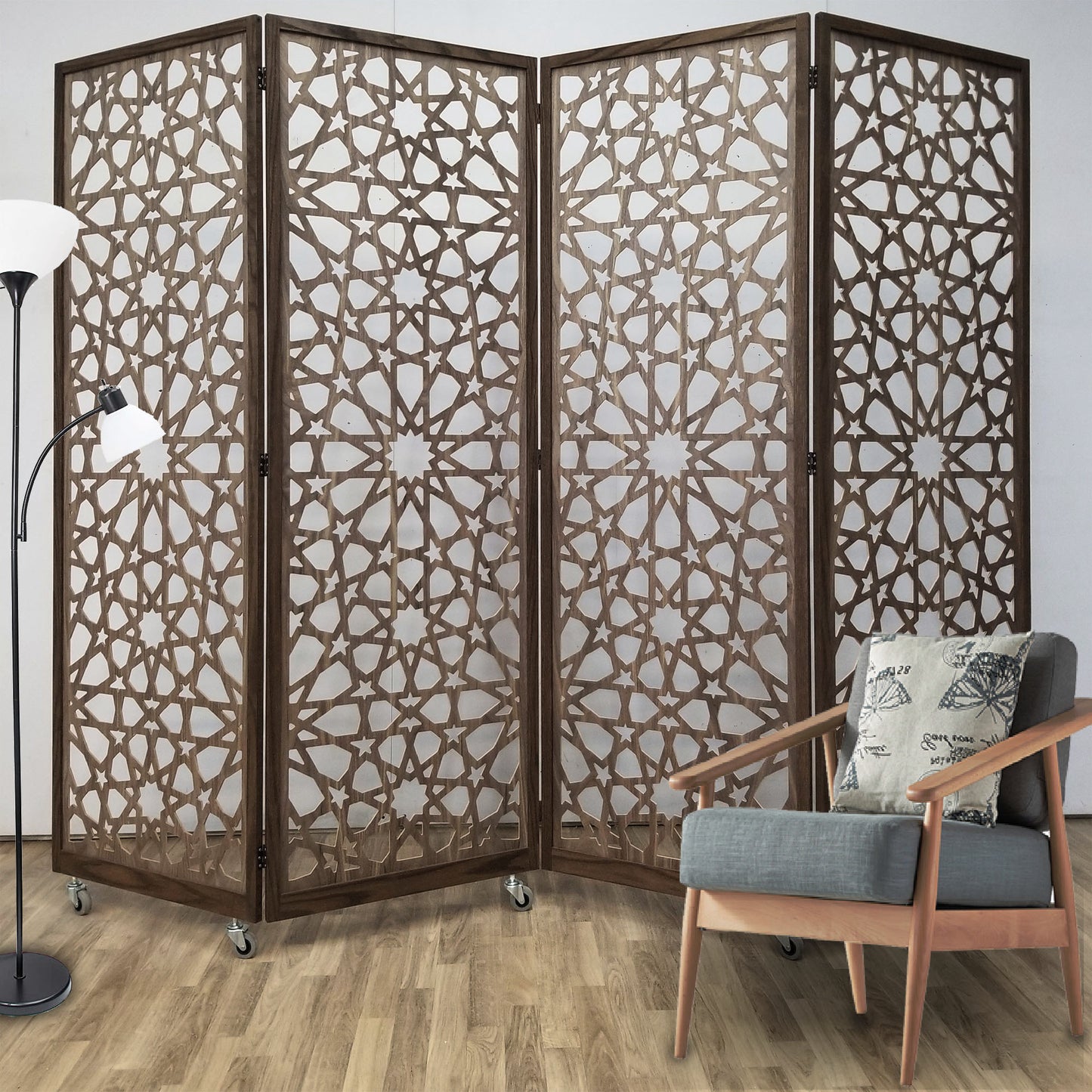 DIY room divider, room divider idea, movable wall, acoustic panel, floor- to ceiling shelf, bookcase room divider, Canada room divider