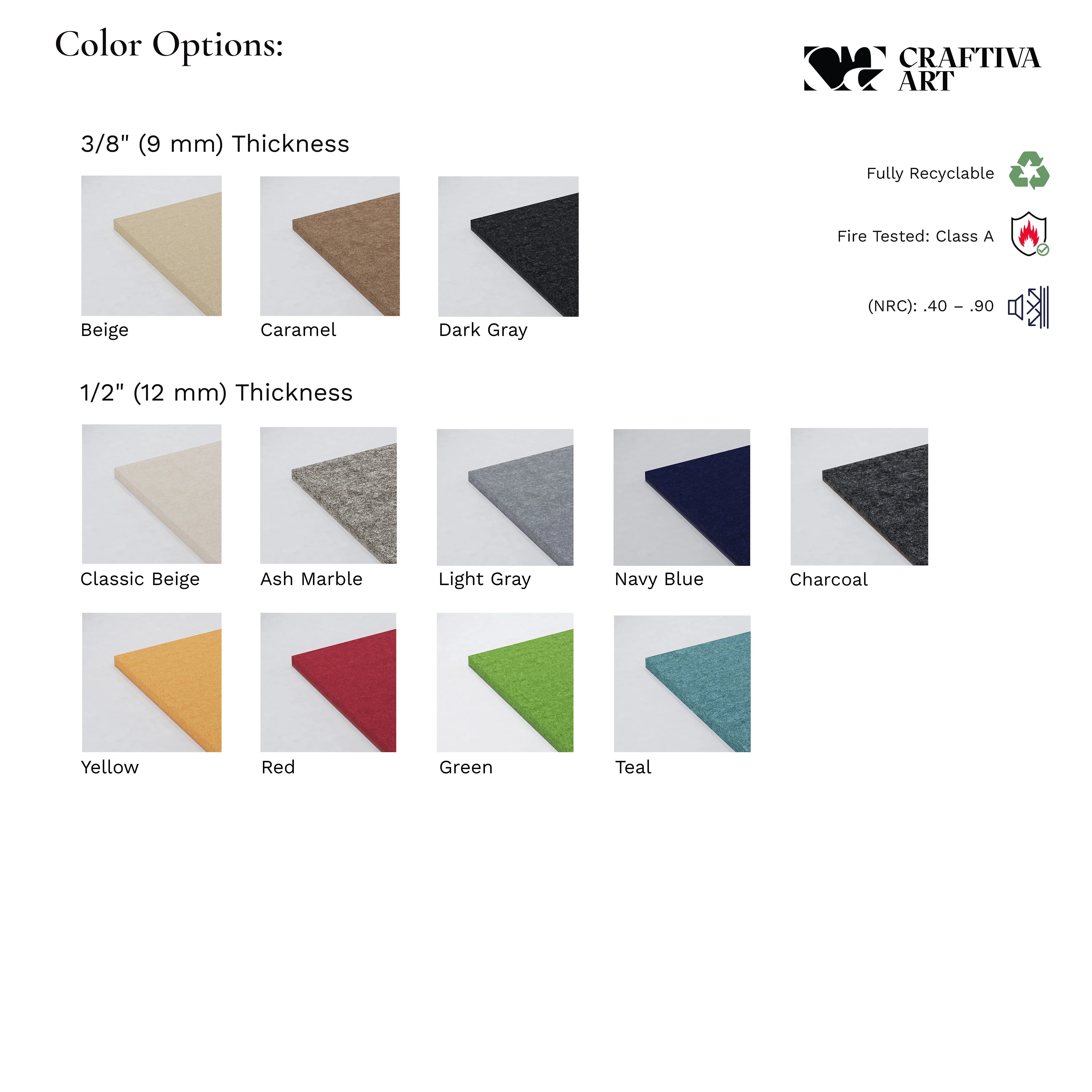 Color options for Craftiva Art with various colors and thicknesses displayed.
