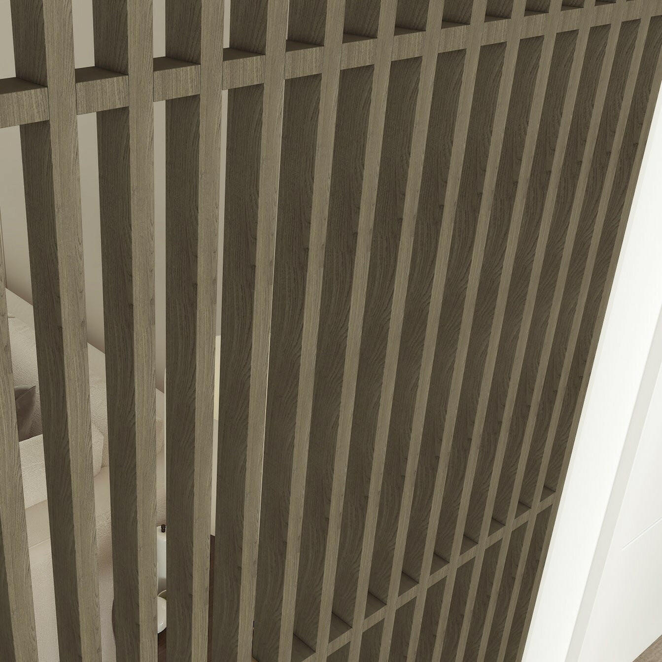 Customizable Slatted Partition Wall  Room Dividers.