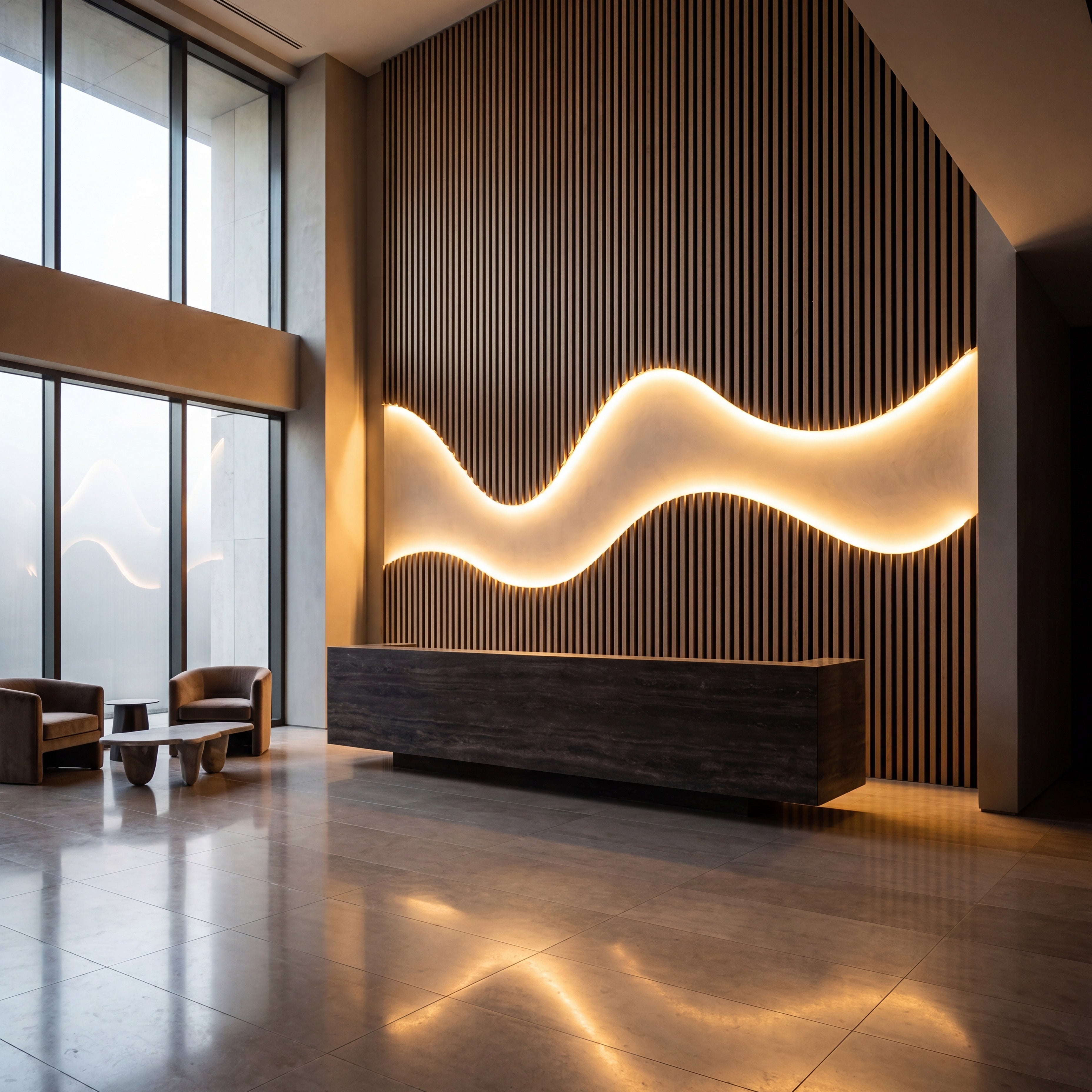 Aras Curve LED Wall Slat Panel