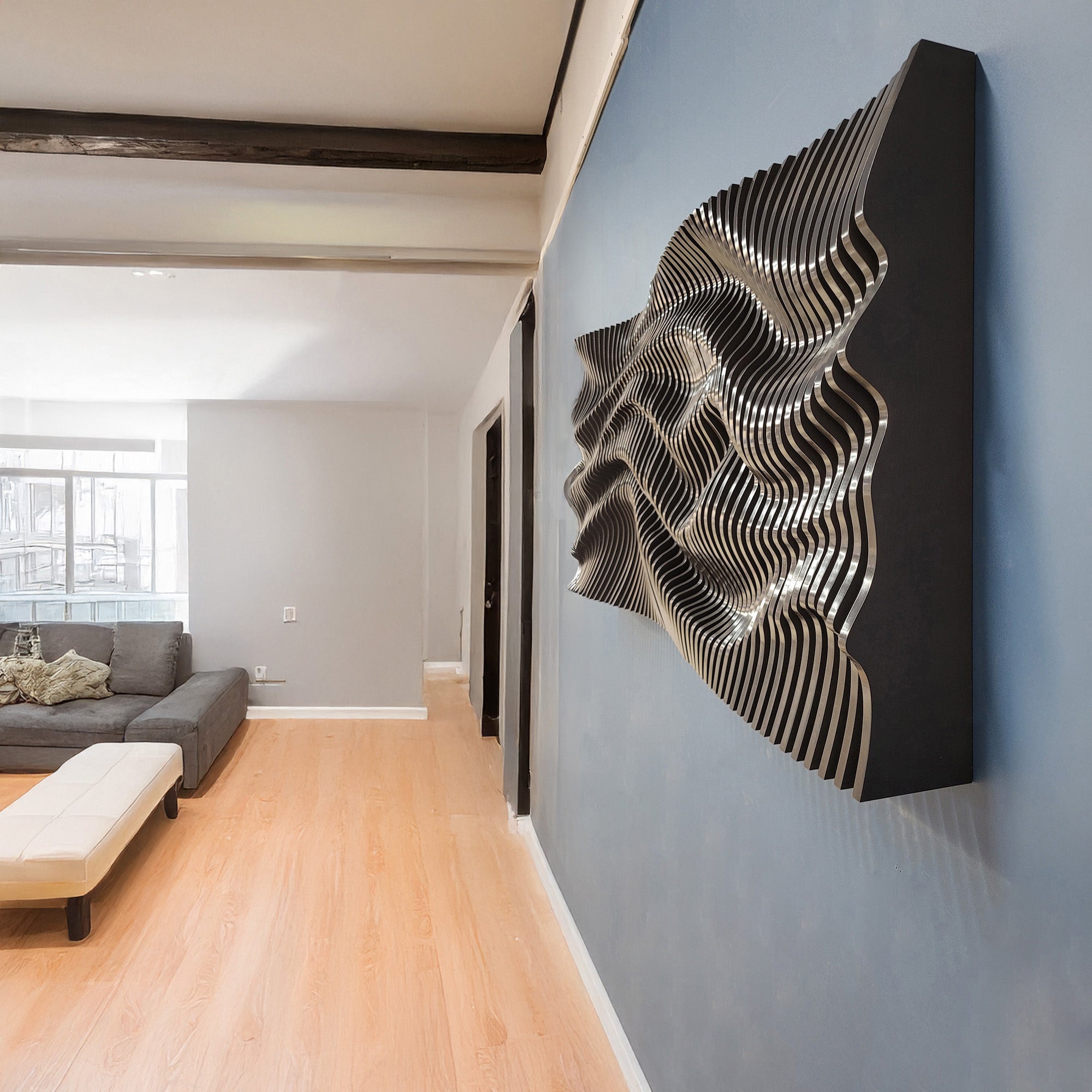 Glossy wave wall art