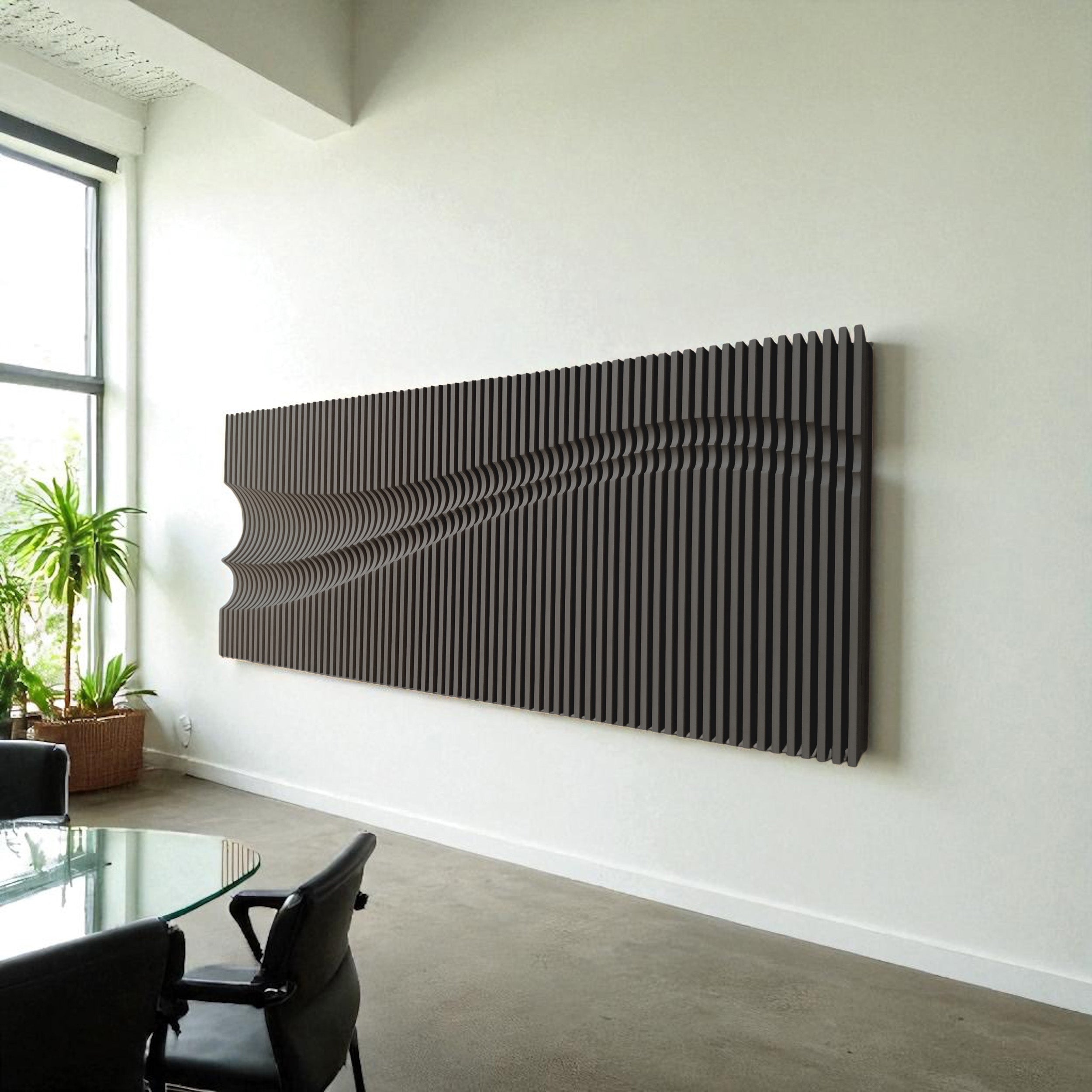 3D Wall Art Abstract Fluid Horizons Parametric