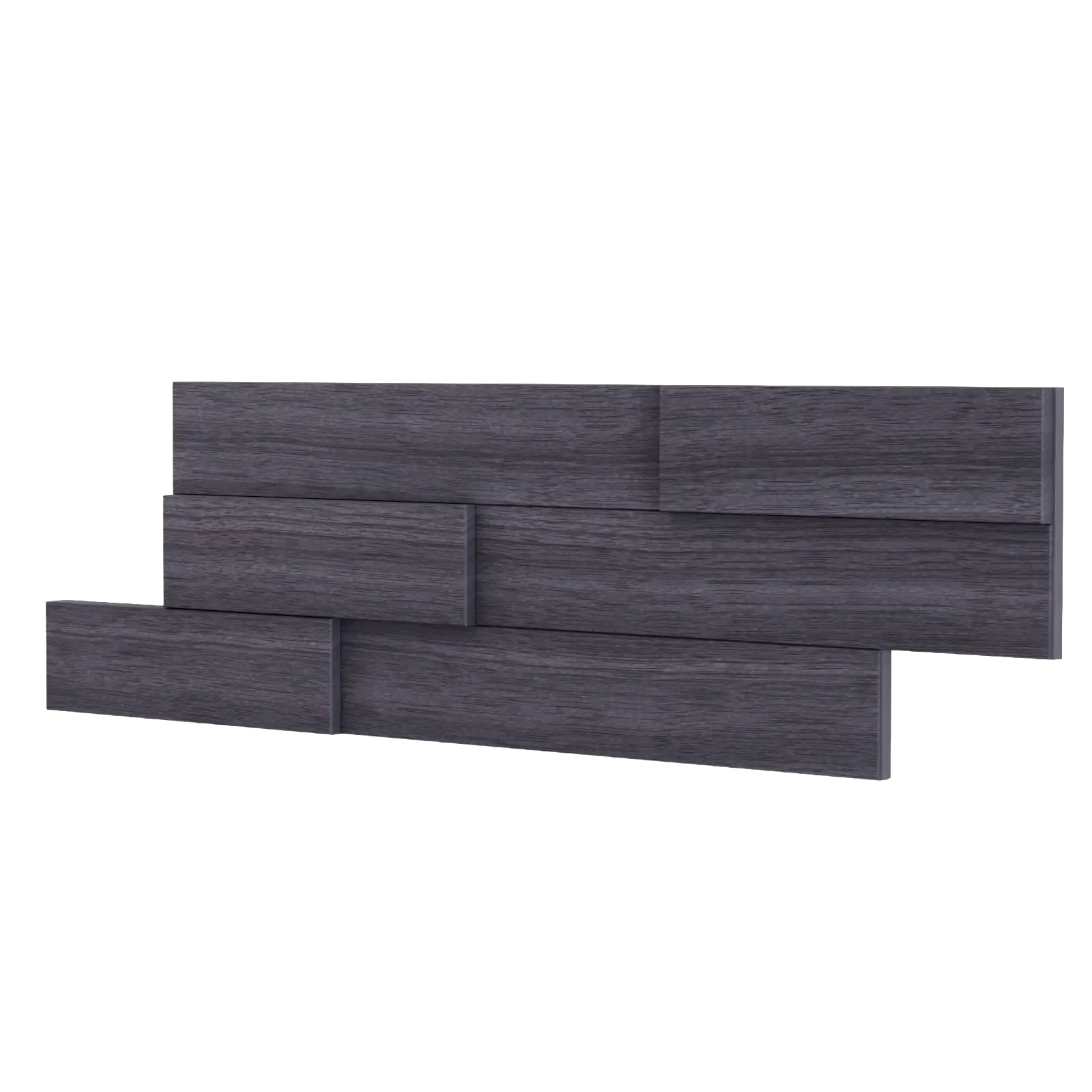 Dark wood paneling on a white background