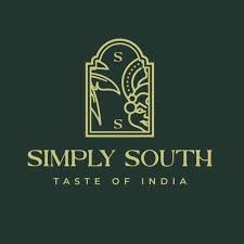 Logo of Simply South with a decorative design on a dark green background