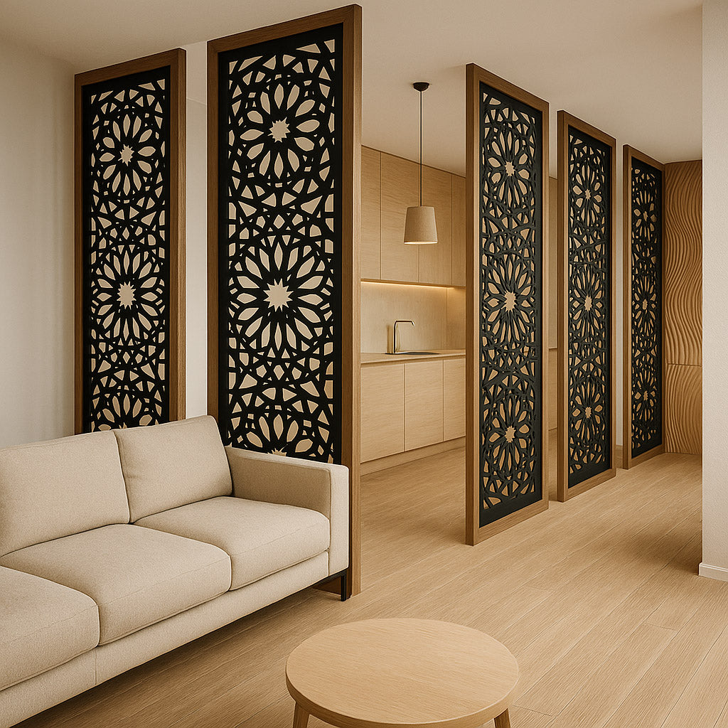 Privacy panel, Custom Decorative Panels, Indoor and Outdoor Privacy Screen Ideas, Folding room divider