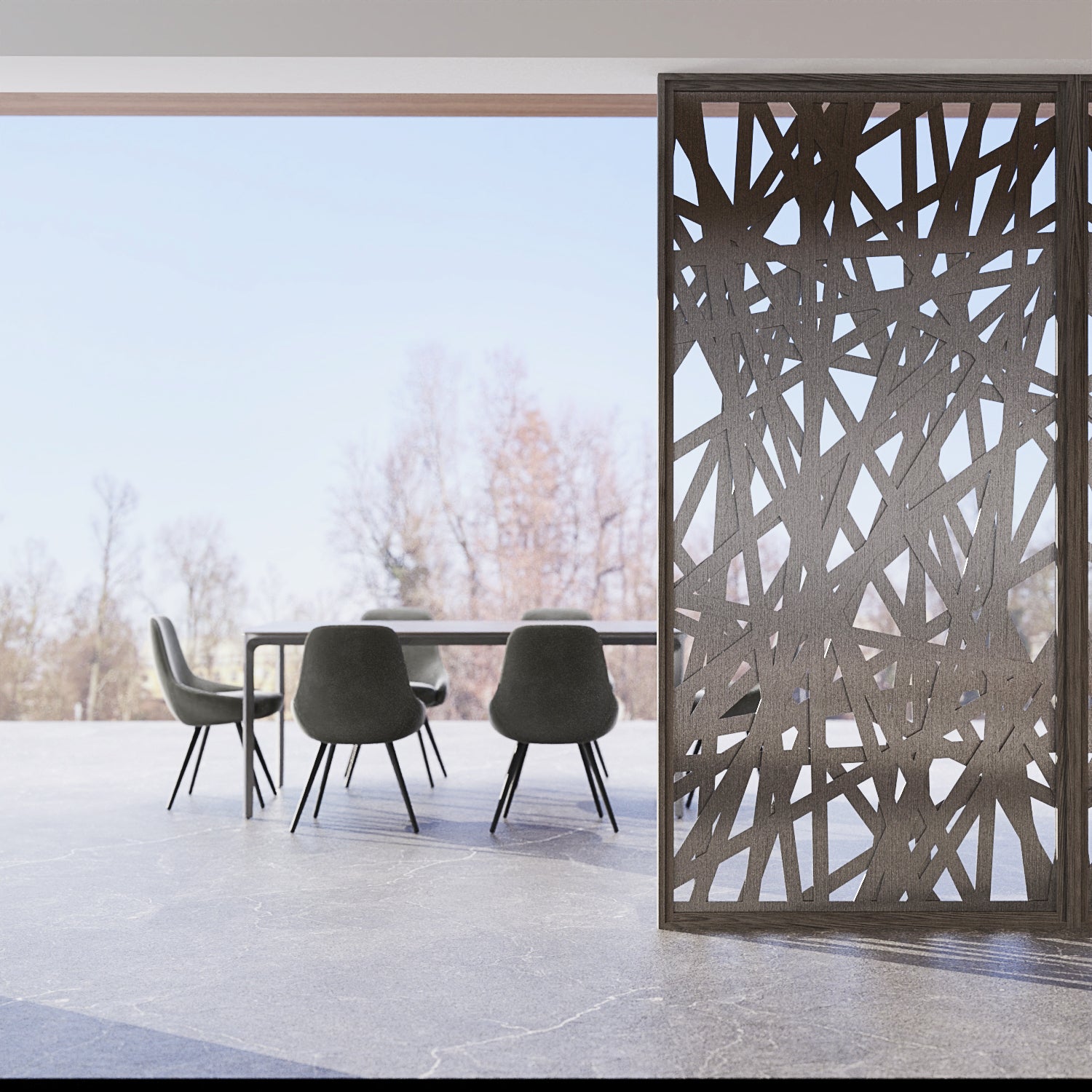 Kora Two-Layer Indoor Privacy Screen – Modern 3D Architectural Divider ...